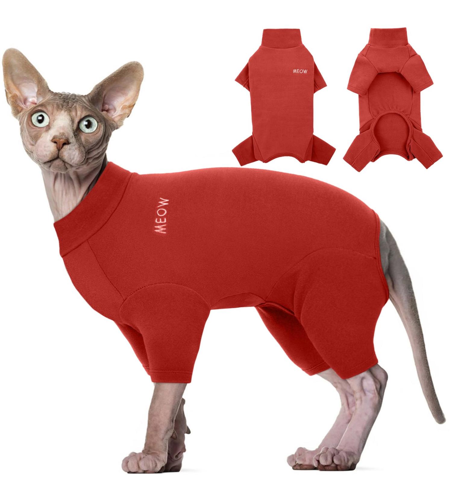 Hjyokuso Sphynx Cats Clothing | Soft & Breathable Cat Sweater | Warm Catwear for Sphynx Cornish Rex & Devon Rex - Buy Online on GoSupps.com