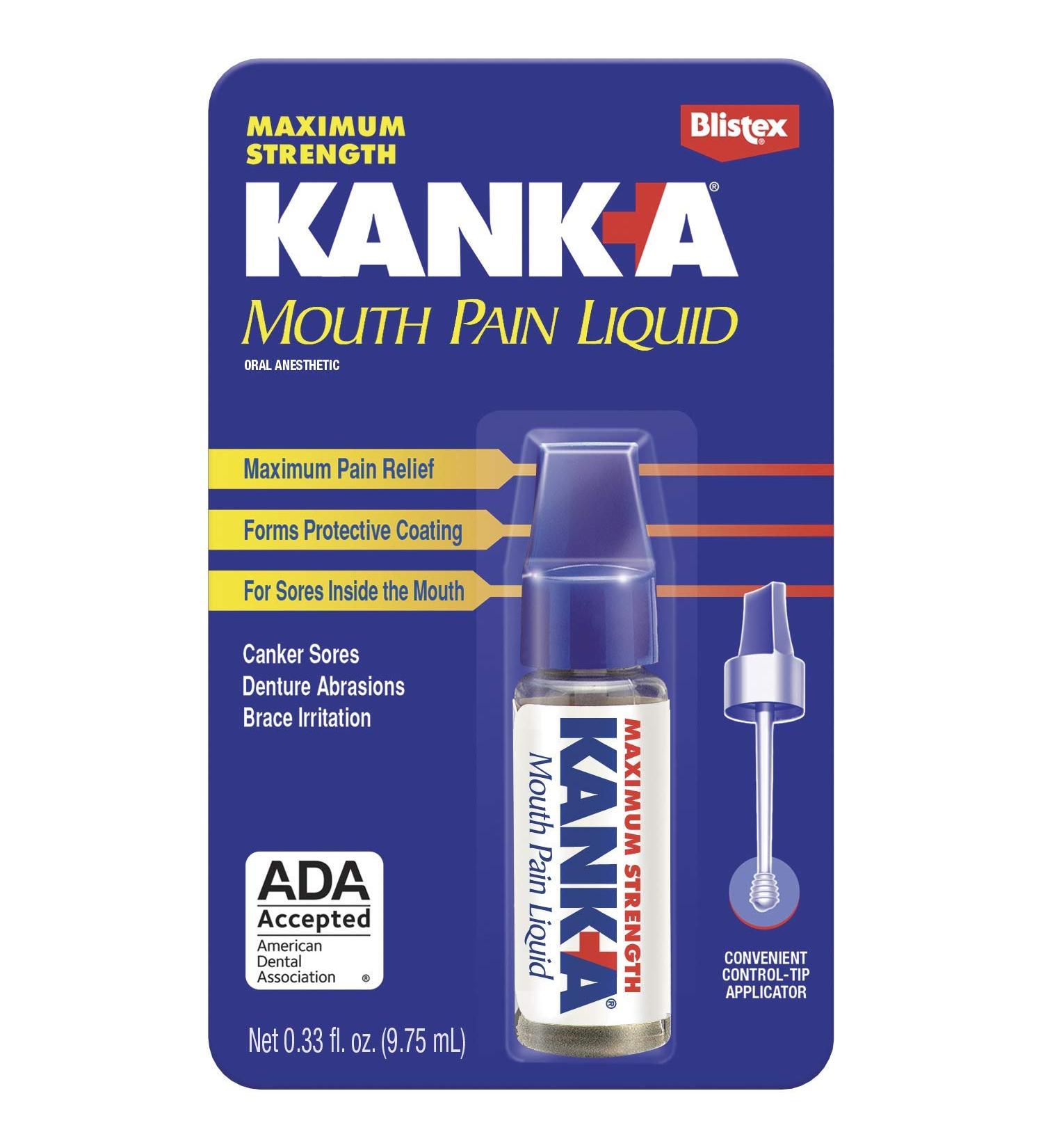 Kank-A Mouth Pain Liquid Maximum Strength 0.33 Fl Oz - Fast Relief for Oral Discomfort - Buy Online on GoSupps.com