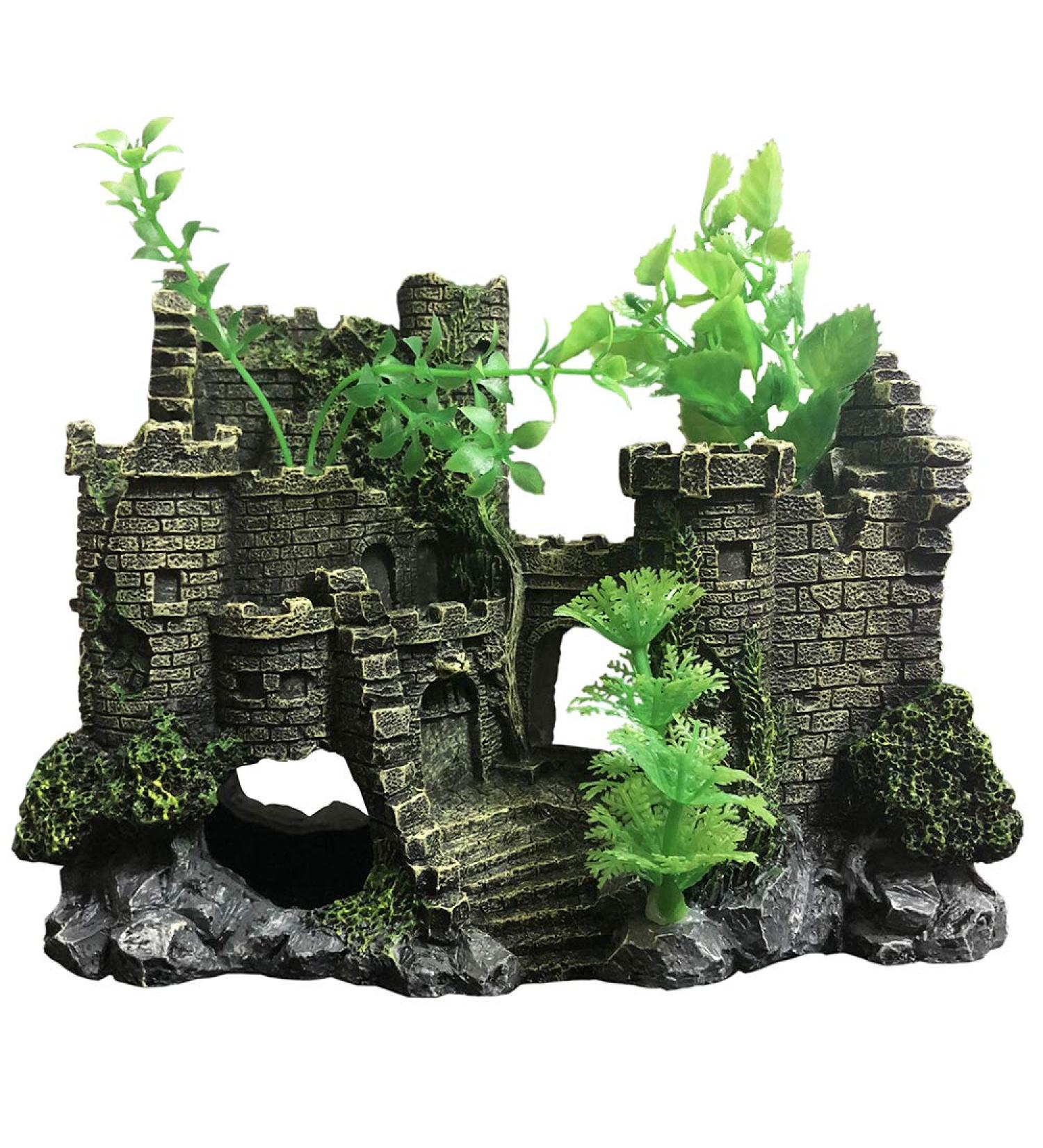 Slocme Medieval Harz Castle Aquarium Decoration | Unique Castle Landscape Ornament & Betta Shelter - Buy Online on GoSupps.com