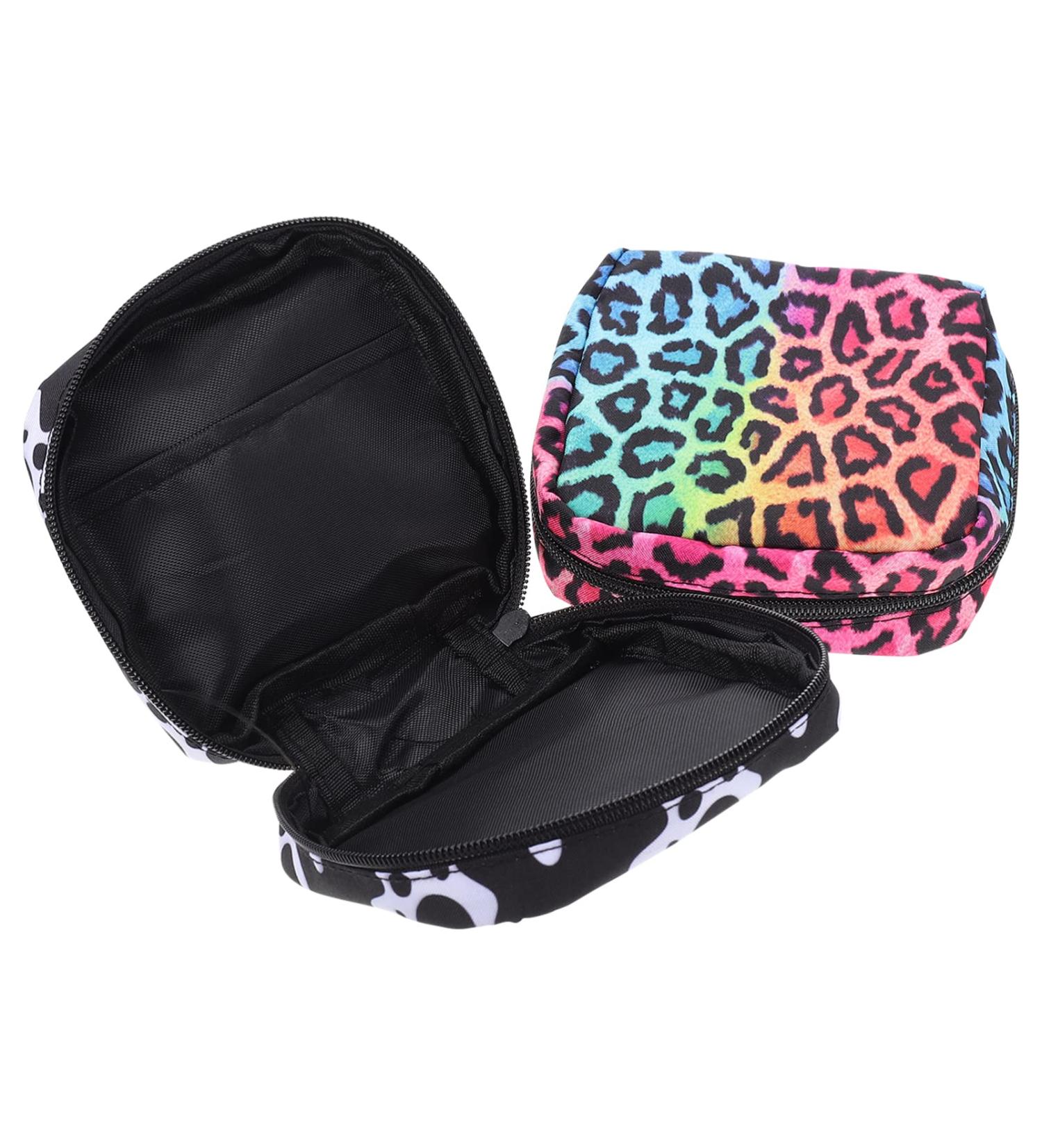Milist Leopard Print Menstruation Pad Bag - 2-Piece Mini Storage Organizer for Travel & Home - Buy Online on GoSupps.com