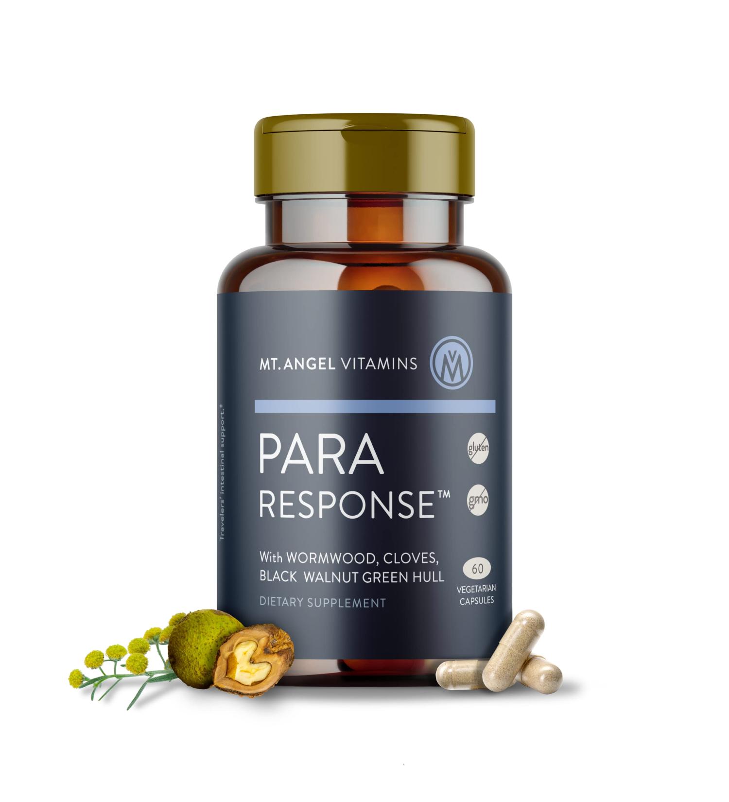 Mt. Angel Vitamins Para Response - 60 Vegetarian Capsules | Fiber Supplement for Colon Cleanse with Wormwood, Black Walnut & Cloves - Buy Online on GoSupps.com