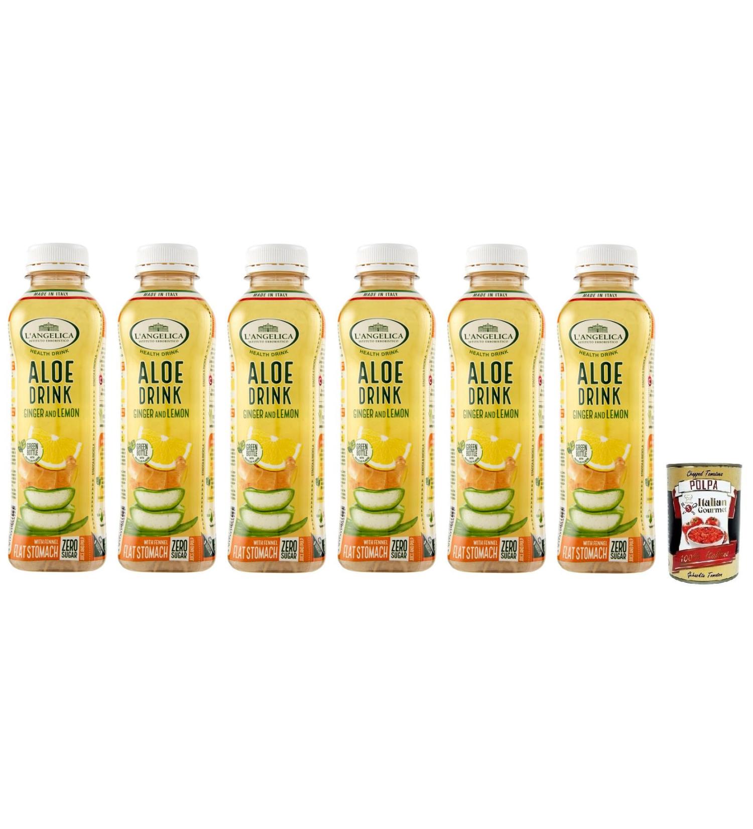  Italian Gourmet E.R. Angelica Health Drink Pack of 6 Disposable PET Bottles 500ml + Gourmet Italian Gourmet Polpa di Pomodoro 400g - Buy Online on GoSupps.com