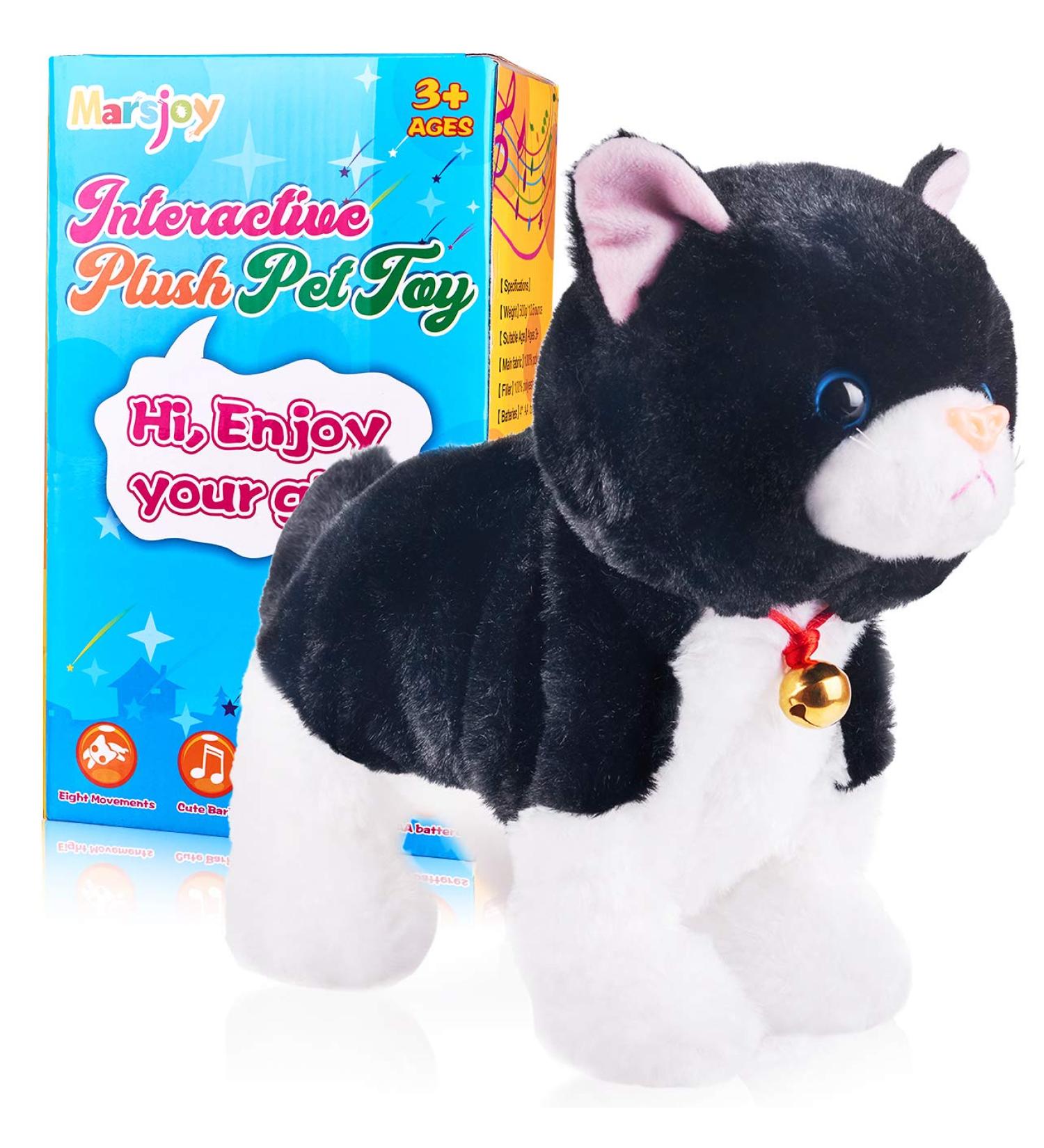 Interactive Black Plush Robot Cat Stuffed Animal Toy | Animated Pet Cat for Girls | Touch Control Electronic Kitten | 12 Large - Buy Online on GoSupps.com