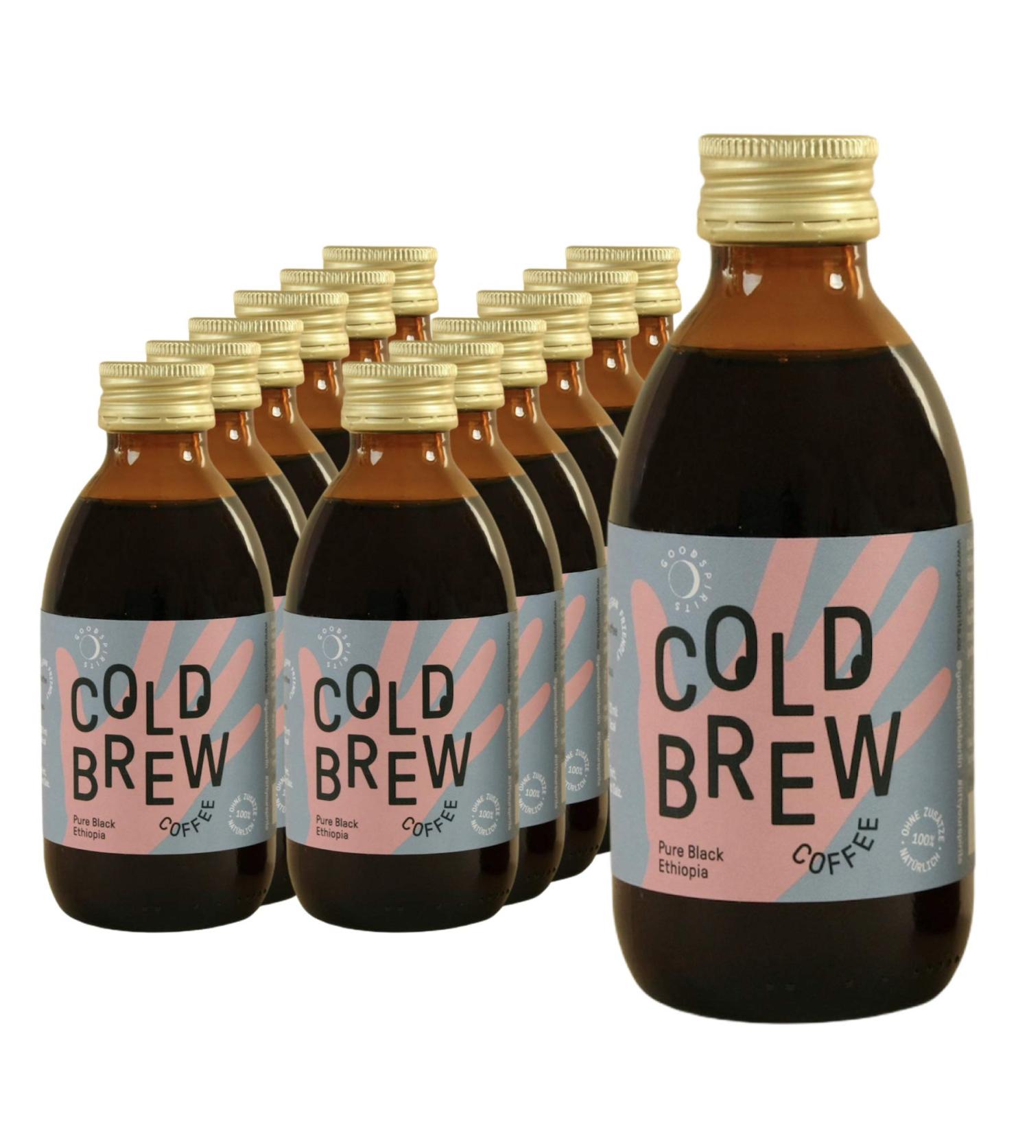 Good Spirits Organic Cold Brew Coffee - Pure Black Ethiopia (12 x 200 ml) | Disposable Cold Drink for Global Shipping - Buy Online on GoSupps.com