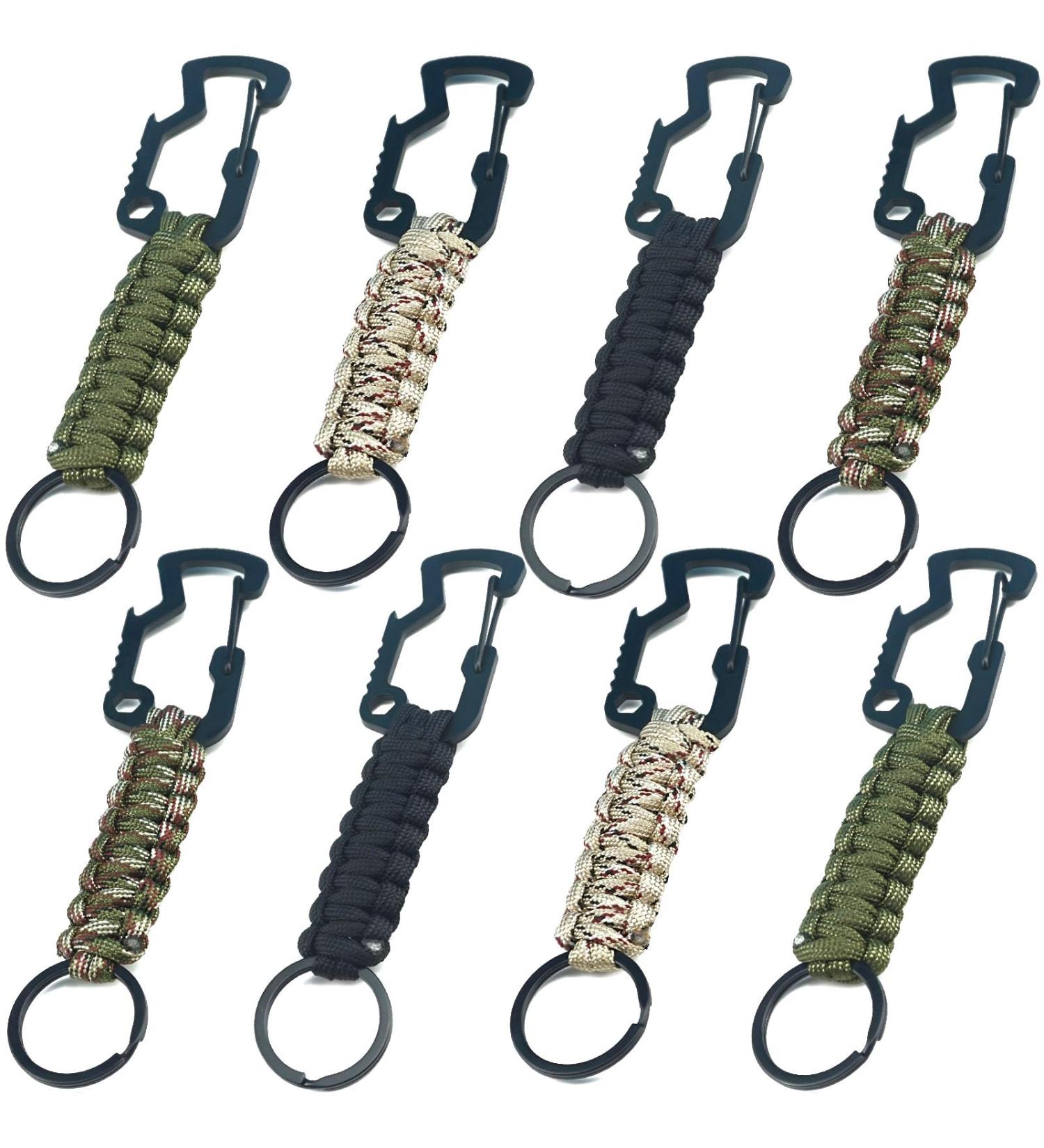 8 Pieces Carabiner Keychain Set | Paracord Lanyard for Survival Camping & Backpacking - Buy Online on GoSupps.com