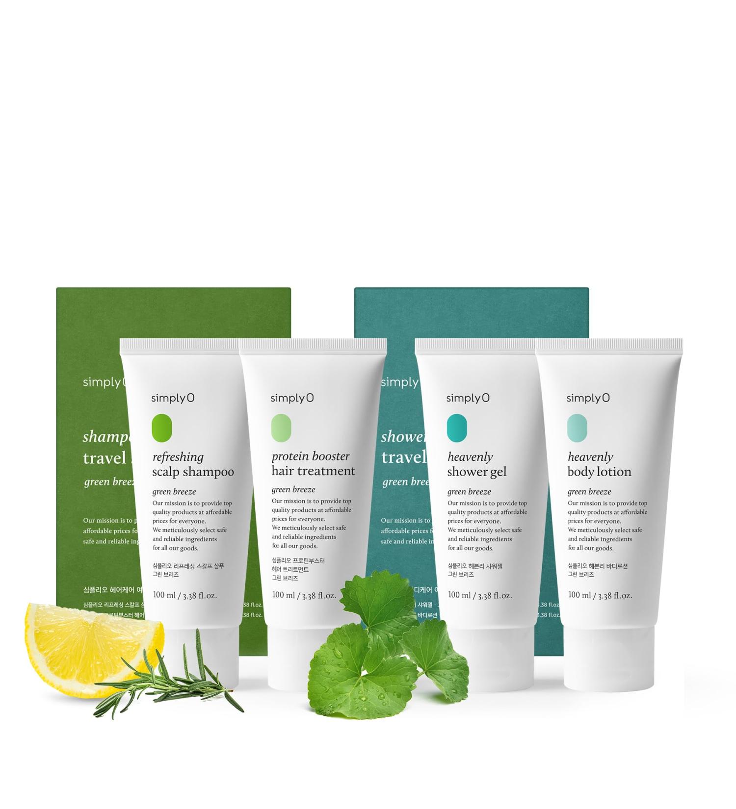 Vegan Hair & Body Care Set | Lemon & Peppermint Scent | Hydrating Low pH Paraben-Free & Cruelty-Free | 100mL/3.38 oz - Buy Online on GoSupps.com