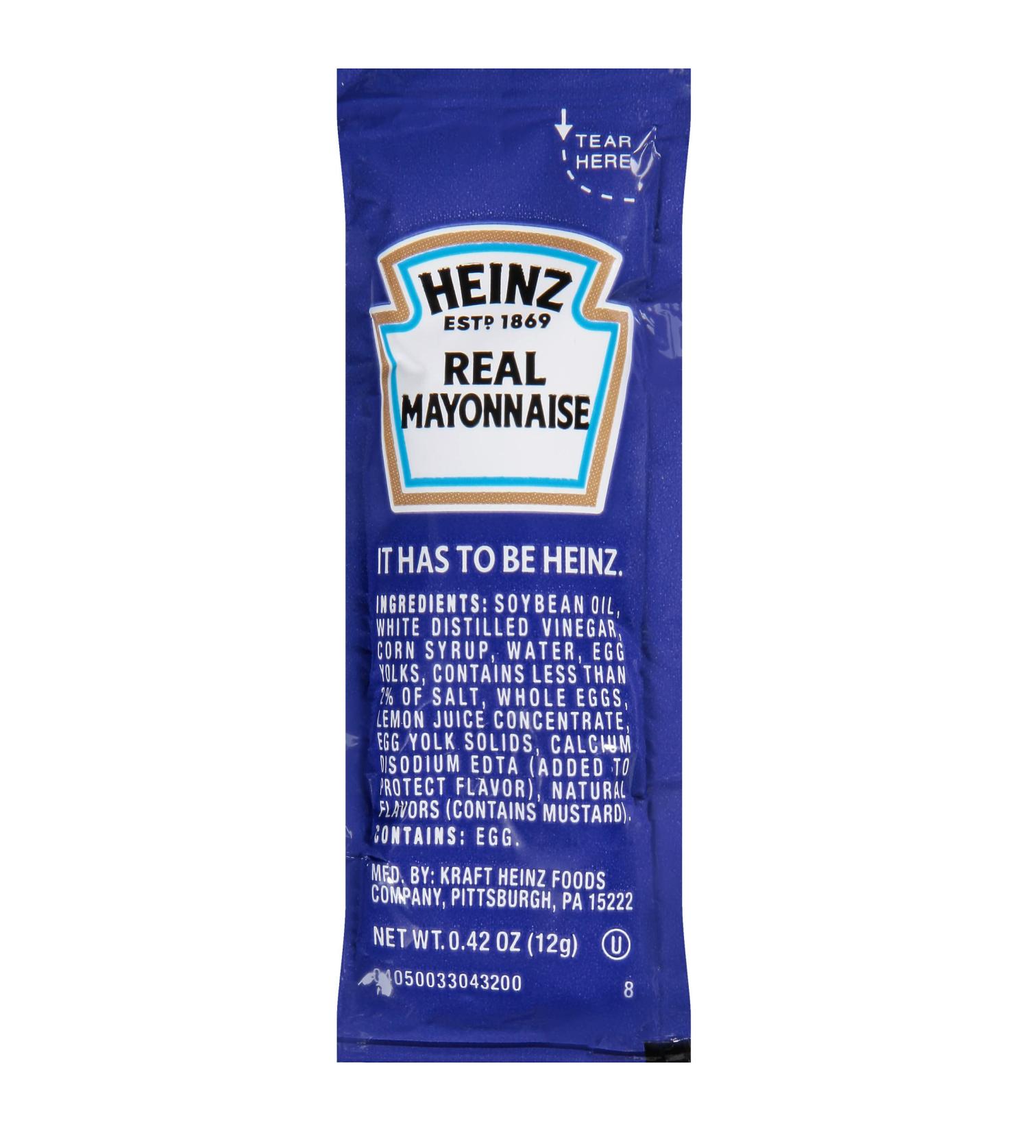 Heinz Real Mayonnaise Single Serve Packets - 0.4 oz, 200 Count - Buy Online on GoSupps.com