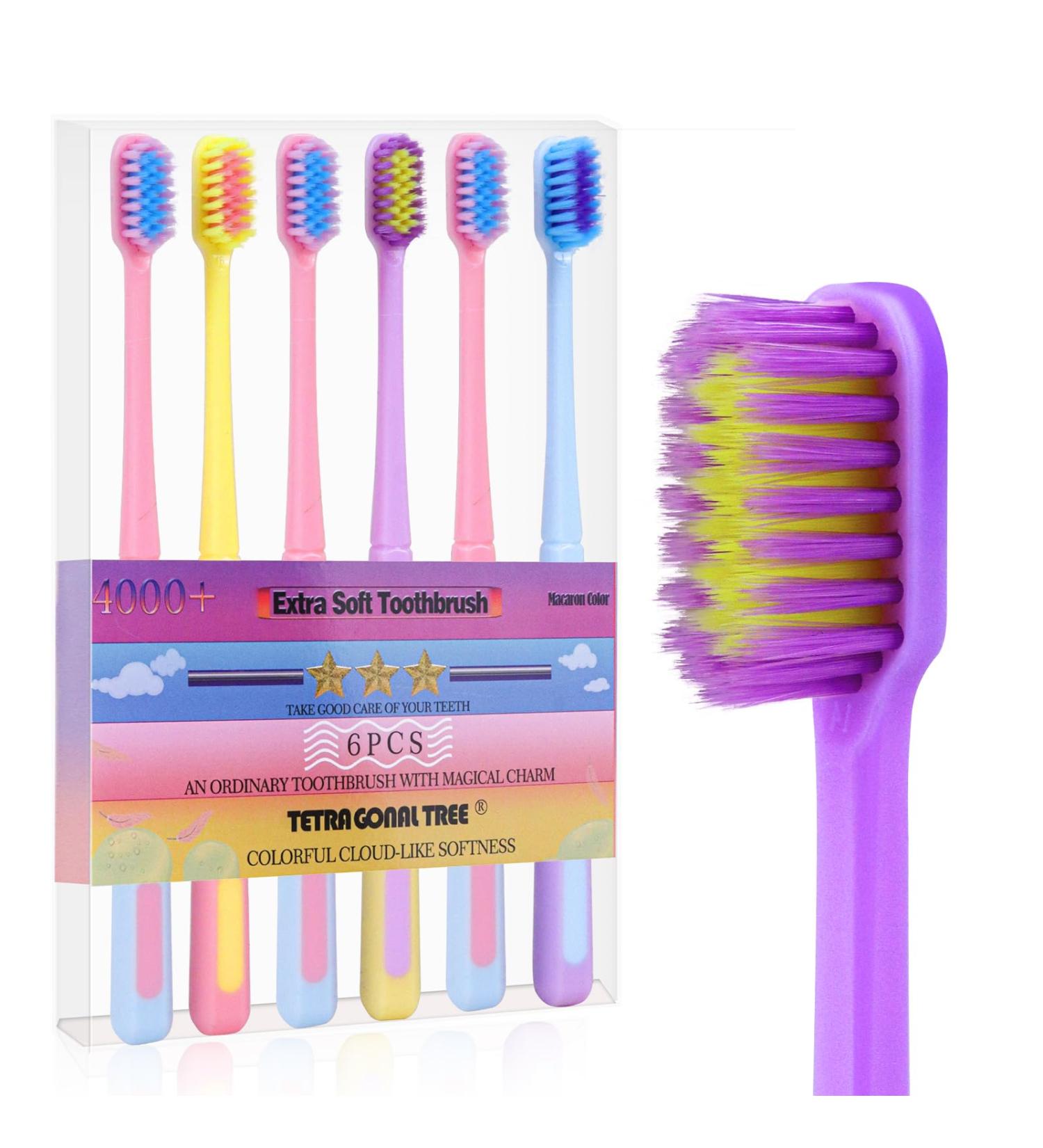 Extra Soft Toothbrush Pack of 8 - 4000 Bristles for Sensitive Gums | Macaron Color - Shop Now - Buy Online on GoSupps.com