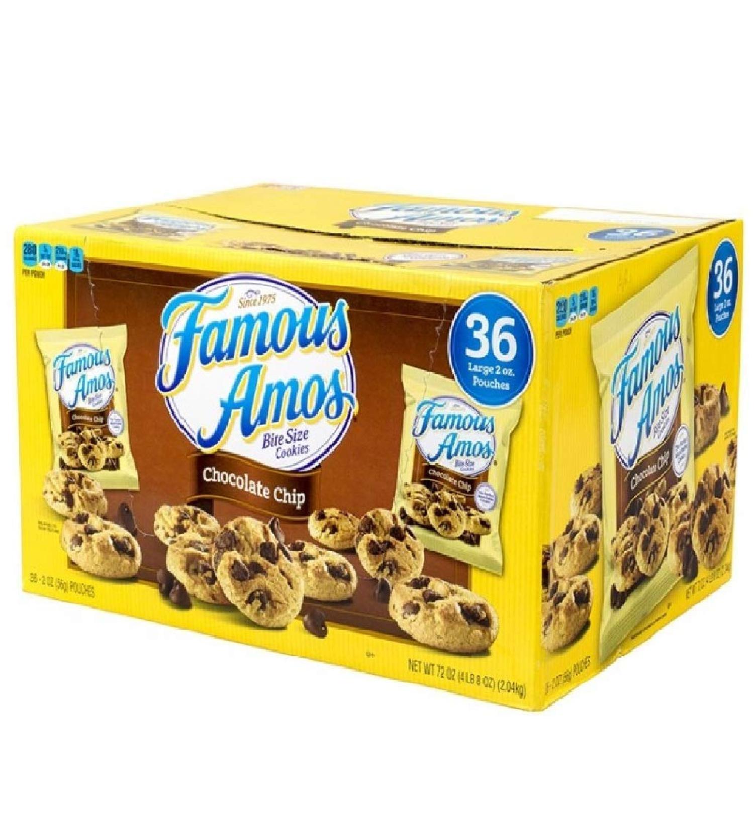 Famous Amos Chocolate Chip Cookies - 36/2 oz. by Famous Amos Foods