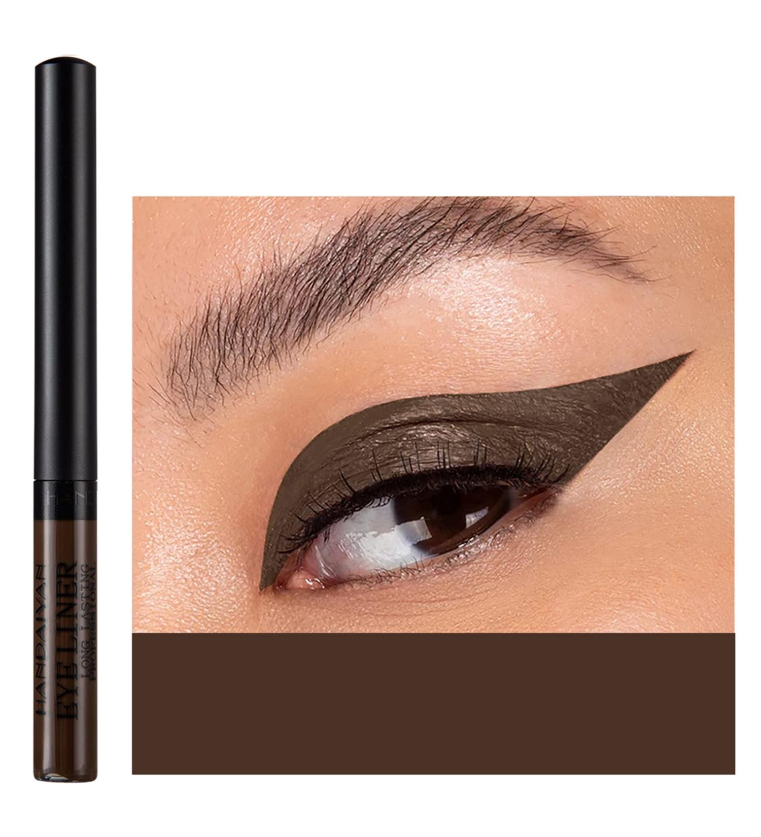Long-Lasting Waterproof Matte Liquid Eyeliner in BrownGrey-21 - Highly-Pigmented Coloured Eyeliner for Eye Makeup - Buy Online on GoSupps.com