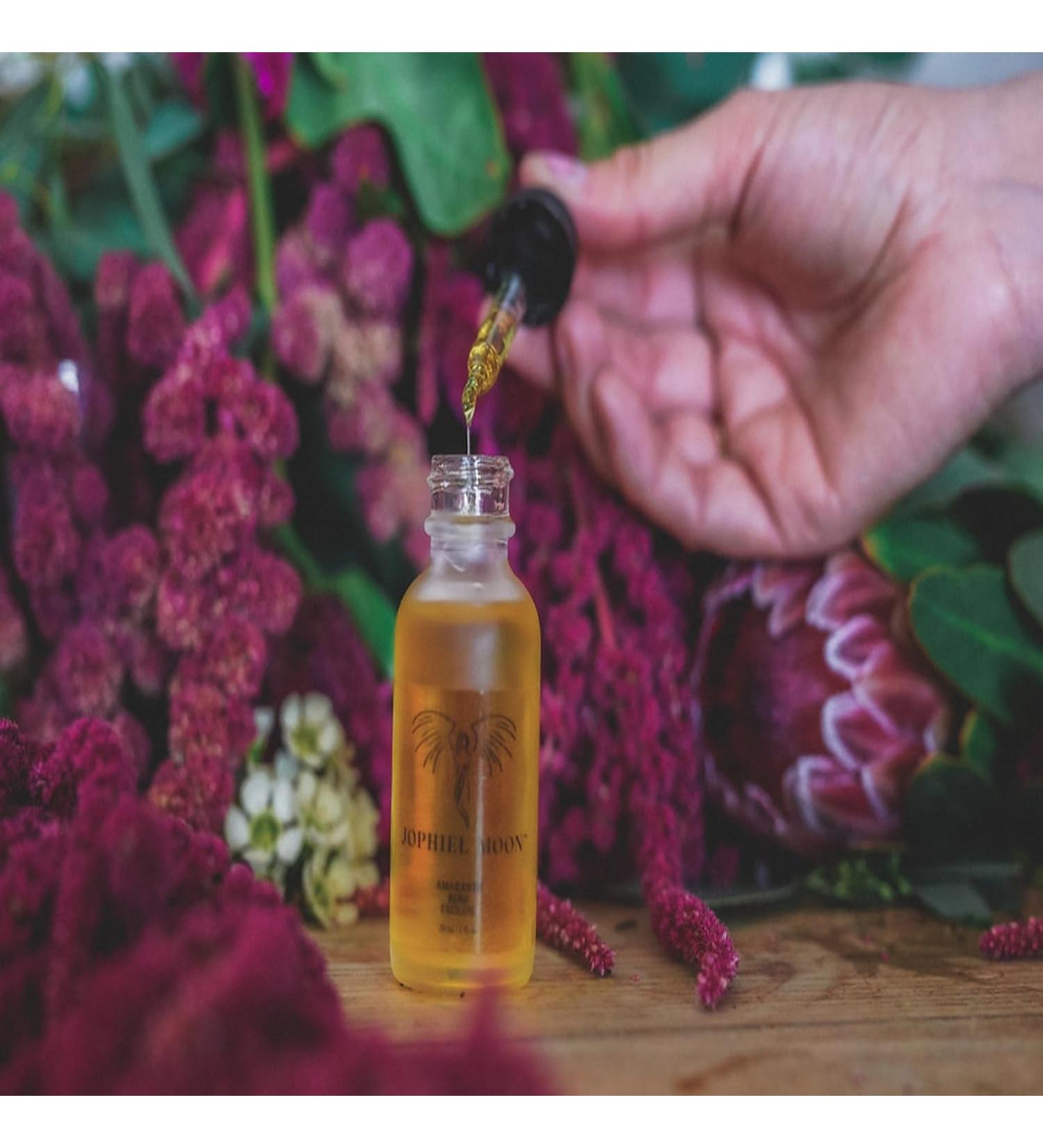 Organic Amaranth & Rose Face Oil for Hydration and Anti-Aging - Natural Facial Oil for Radiant Skin & Smooth Texture - Lightweight Body Oil Blend with Nourishing Botanical Extracts and Rose