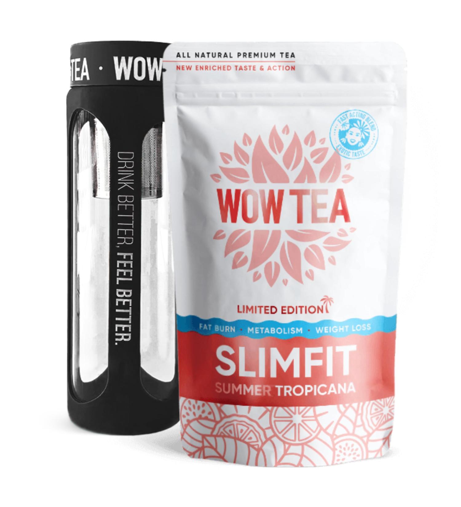 ATOP LLC WOW TEA Summer SlimFit Tea and Tea Bottle with Black strainer