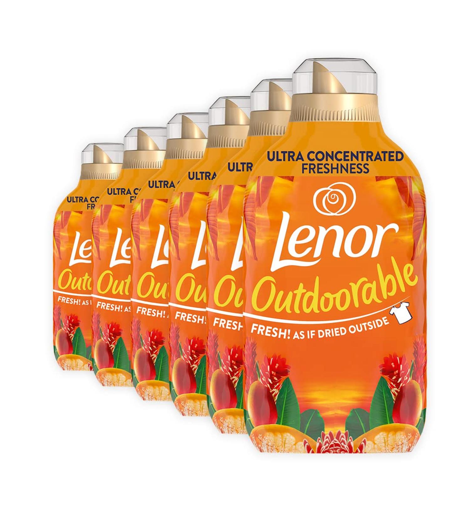 Lenor Outdoorable Fabric Conditioner 210 Washes 2.94L (490 ml x 6) Tropical Sunset Ultra Concentrated Outside Freshness Even When Drying Inside - Buy Online on GoSupps.com