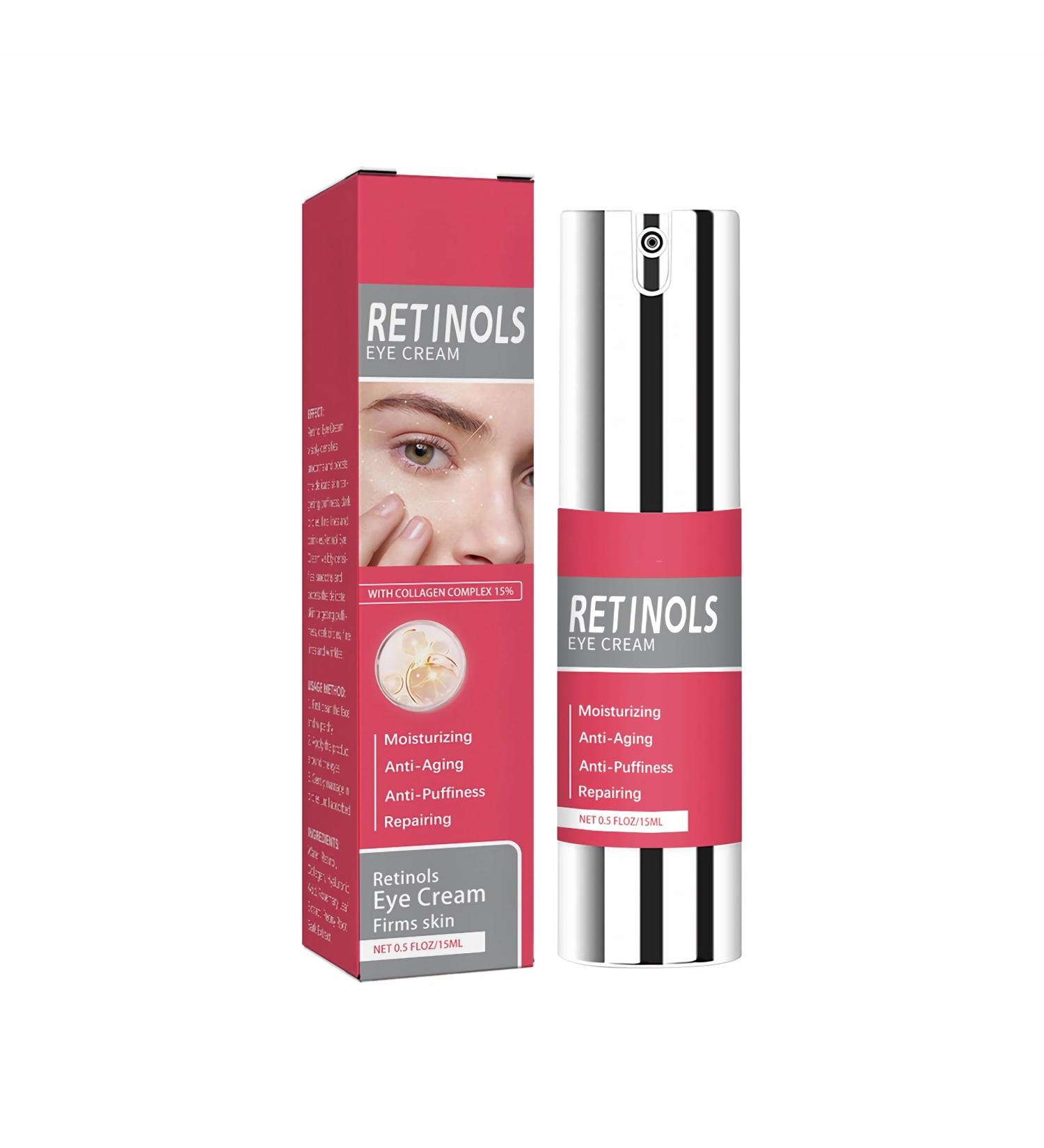 Retinol Eye Cream with Hyaluronic Acid & Collagen | Anti-Aging Solution for Dark Circles Puffiness & Fine Lines - Buy Online on GoSupps.com