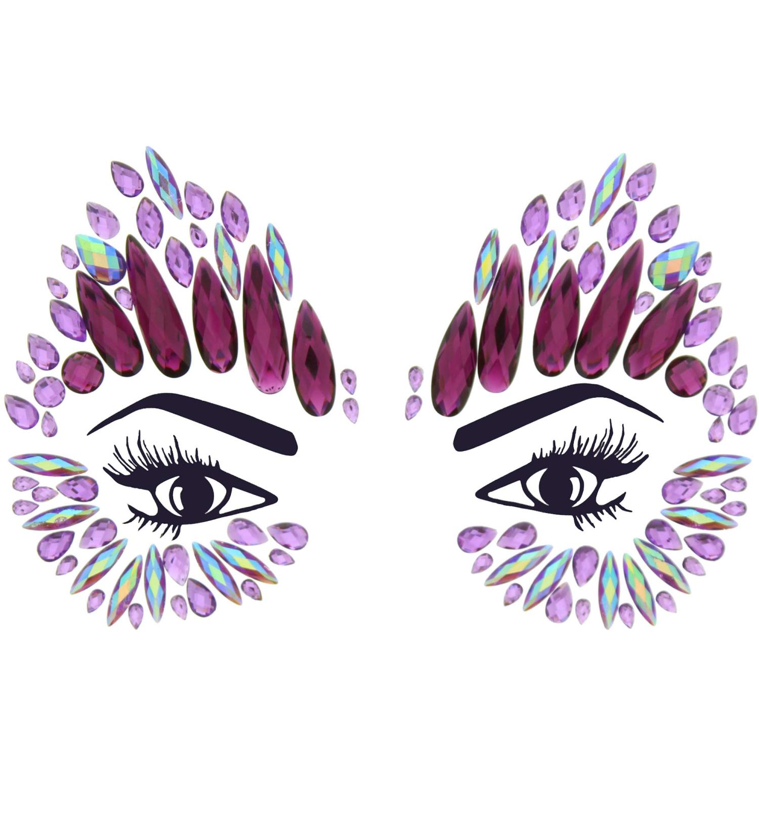 Zac's Alter Ego Crystal Stone Face Gems - Purple Ab Crystal Body Art for Summer Festivals - International Shipping - Buy Online on GoSupps.com