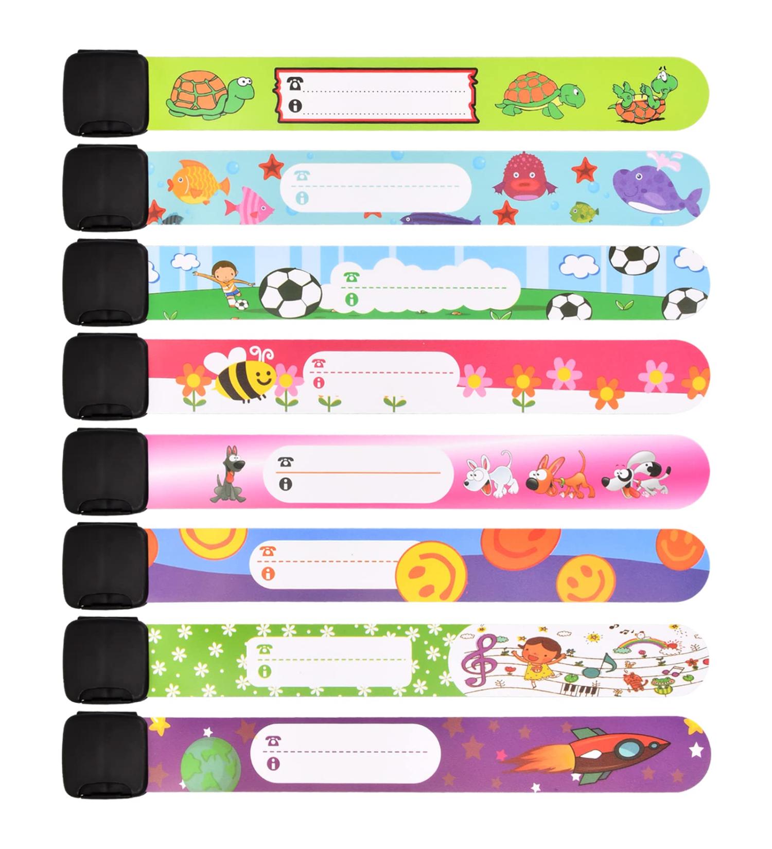 Emergency SOS Bracelet for Kids - 8 Pieces Waterproof Name Bracelets for Boys & Girls | Anti-Loss Travel Accessory - Buy Online on GoSupps.com