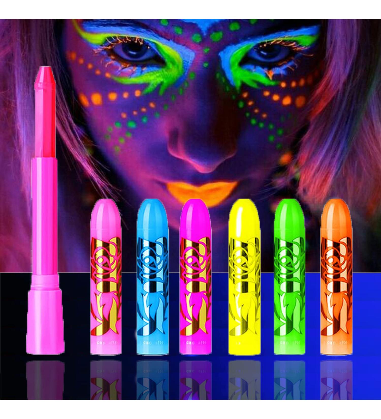 Glow in The Dark UV Face & Body Paint - Neon Fluorescent Crayons for Halloween & Glow Parties - Buy Online on GoSupps.com