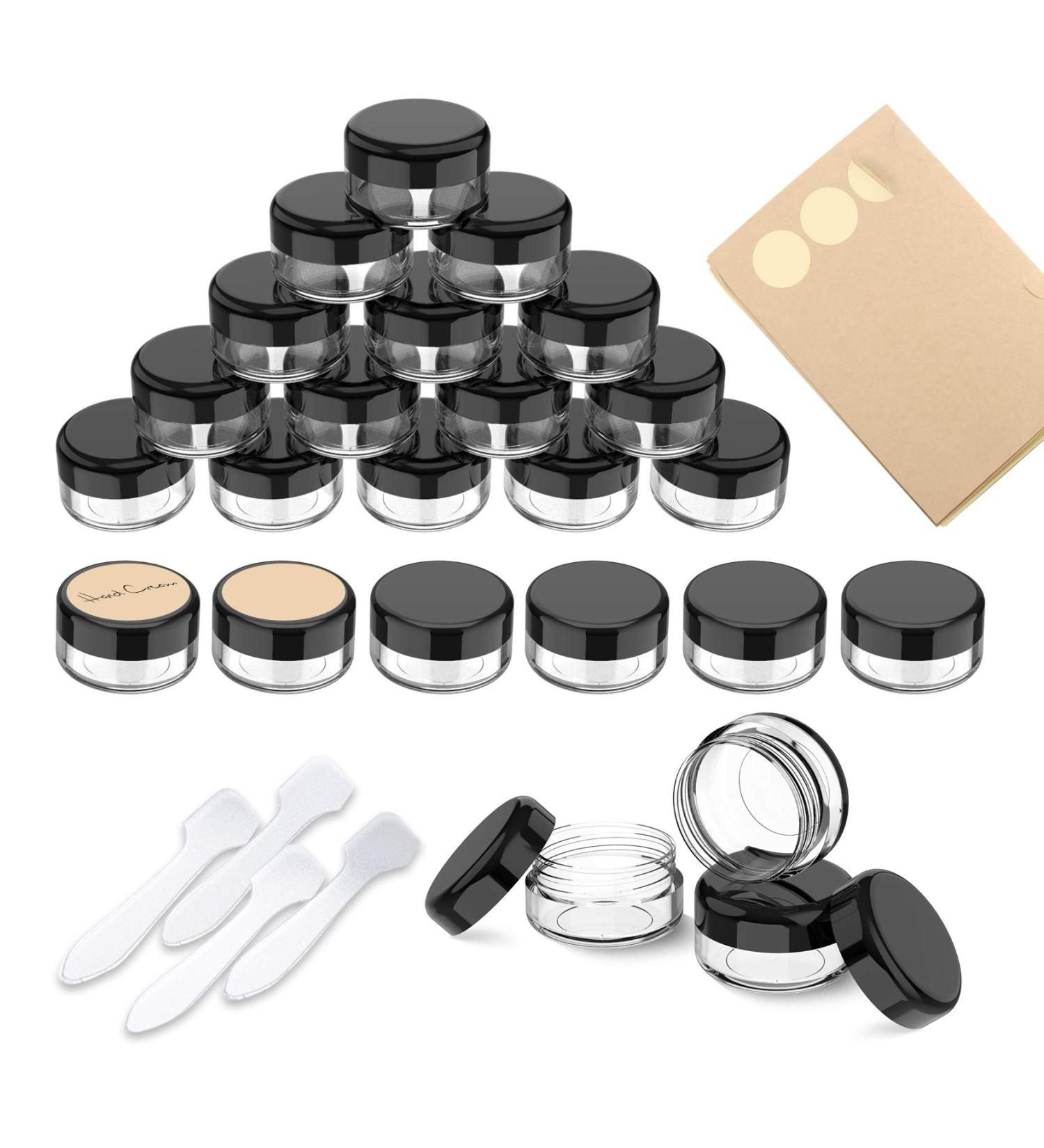 Pamiyo 24 Pack 15ml Clear Empty Jars with Screw Caps Perfect for Lotions Creams Mini Candles & Cosmetics Black Transparent Crucibles for Travel & DIY Projects - Buy Online on GoSupps.com