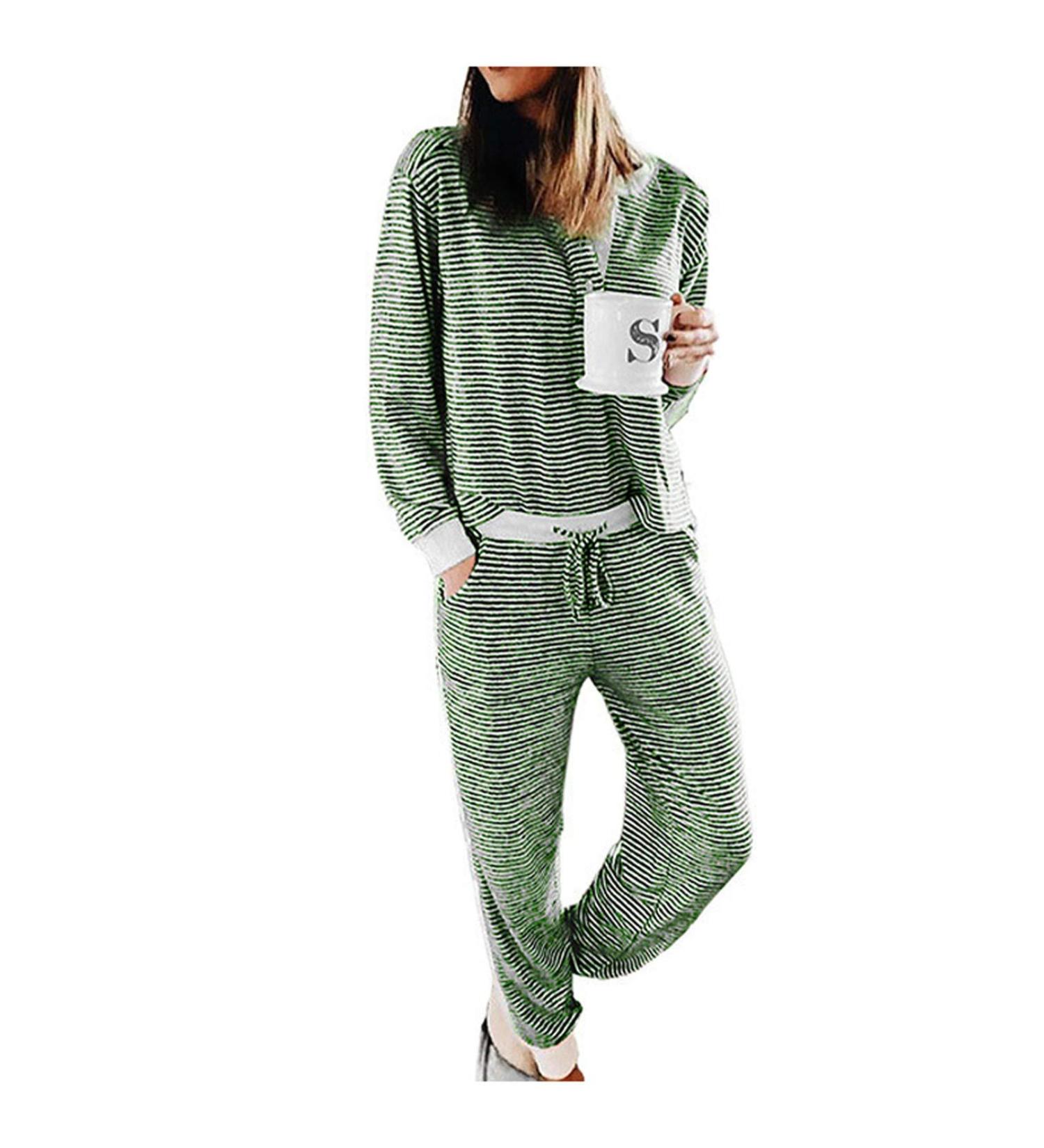 oelaio Women's Fashion Tie-Dyed Printed Sportswear Hoodie Green