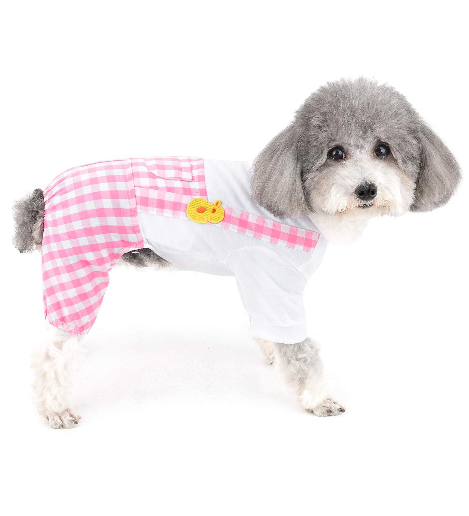 Zunea Small Dog Pyjamas Soft Cotton Puppy Clothes Summer Pajamas Jumpsuit Plaid Sleeping Wear Breathable Pjs Apparel Outfits Chihuahua Pullover Shirt Clothing for Pet Cats Dogs Girl Boys Pink M M pink - Buy Online on GoSupps.com