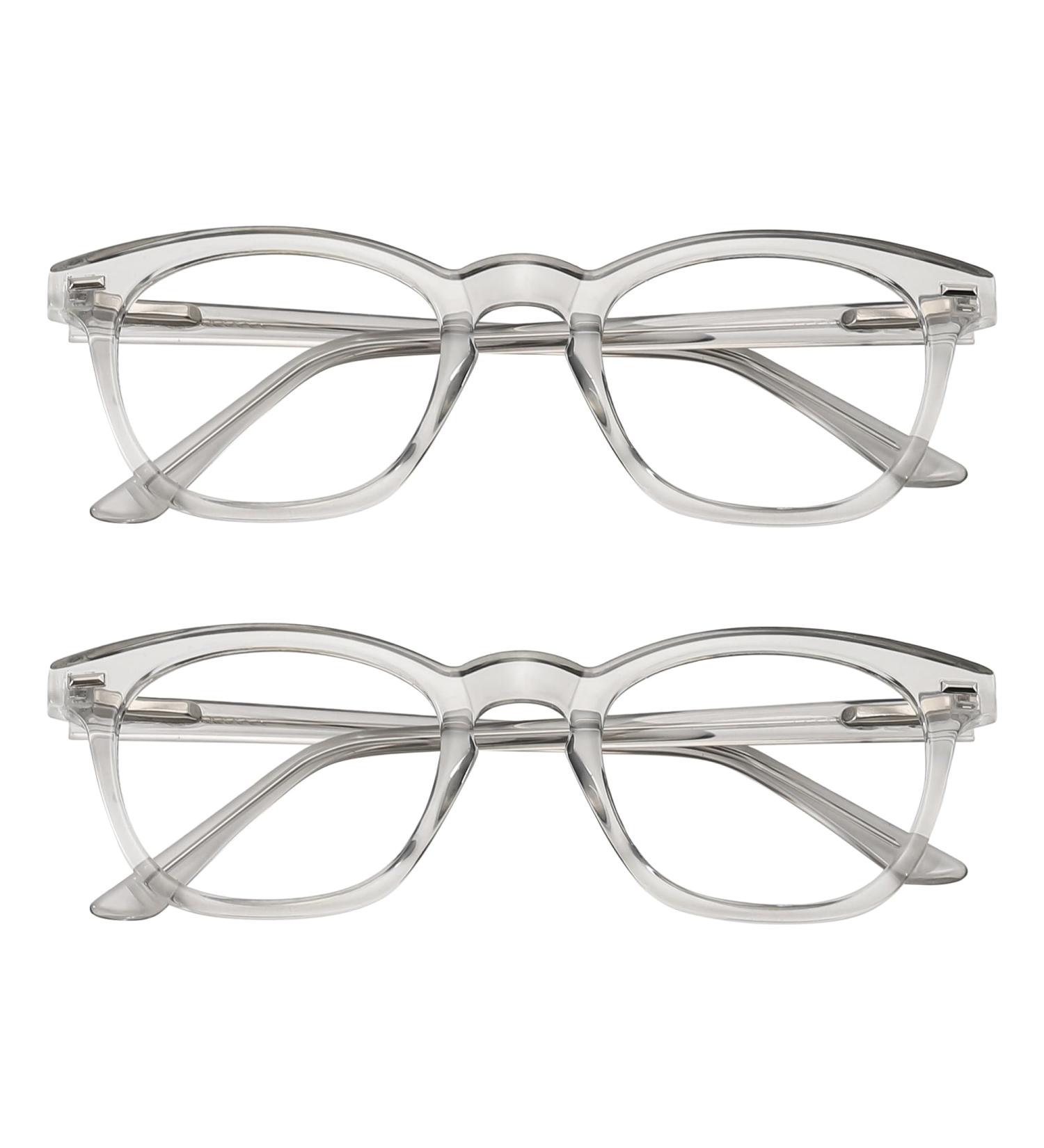 Square Blue Light Blocking Glasses for Men & Women - Grey 2 Pack | Stylish & Comfortable - Buy Online on GoSupps.com