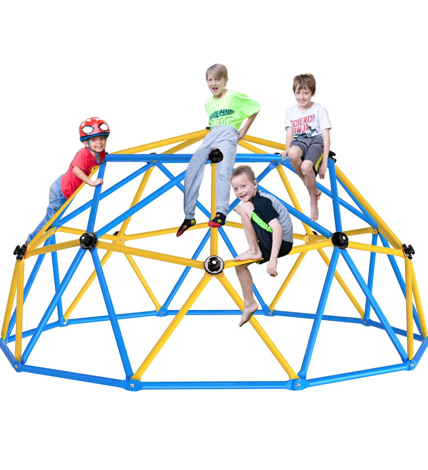 Zupapa 10FT Blue Dome Climber | Upgraded 2022 Decagonal Geo Jungle Gym | Supports 735LBS | Easy Assembly | Kids Outdoor Fun - Buy Online on GoSupps.com