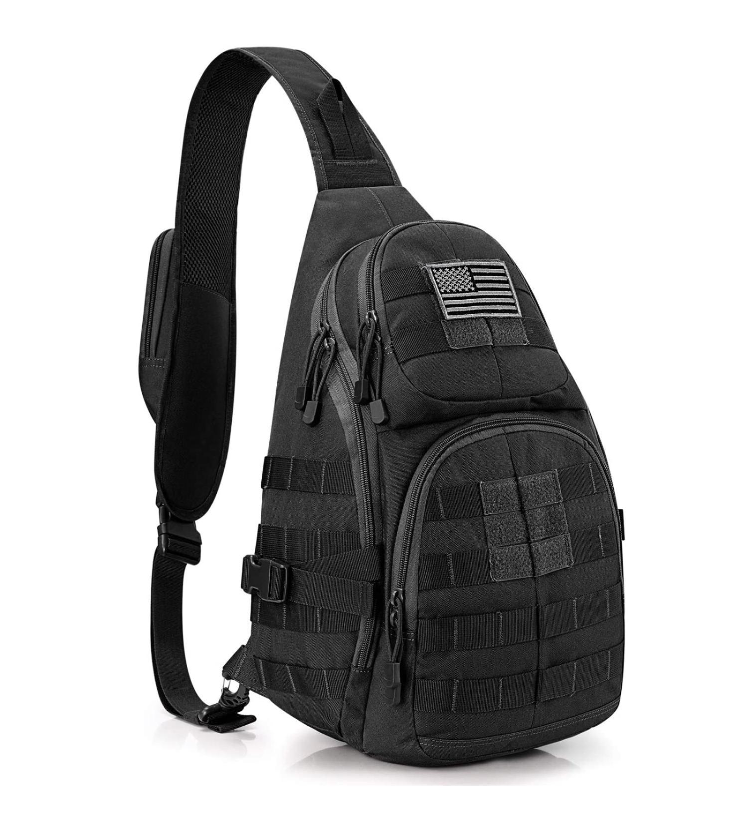 G4Free Tactical EDC Sling Backpack Military Rover Shoulder Sling Bag Pack with Pistol Holster for Concealed Carry Black - Buy Online on GoSupps.com