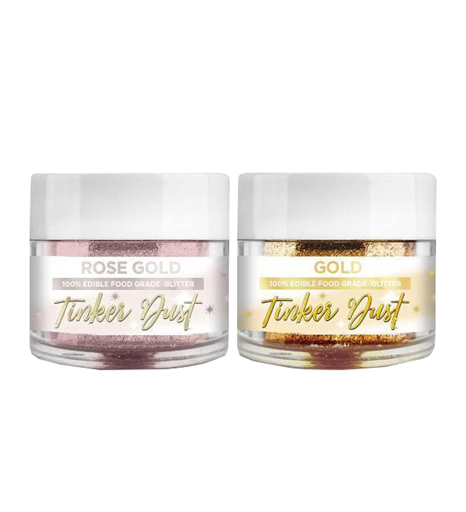 Edible Gold and Rose Gold Dust Glitter Set - Bakell Luster Dust for Baking & Decorating - 2 x 5g - Buy Online on GoSupps.com