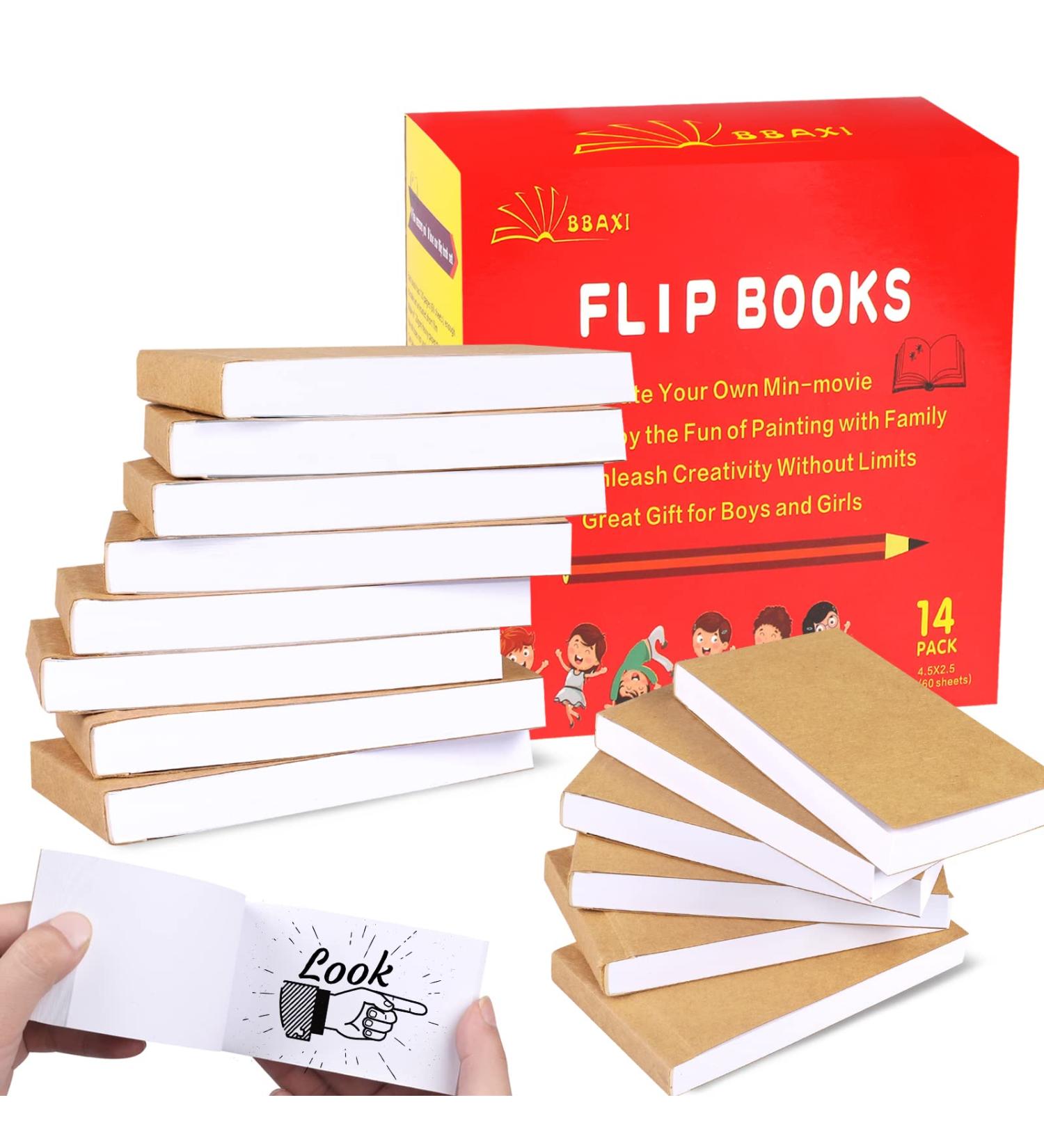 14 Pack Blank Flipbooks - 840 Sheets (1680 Pages) for Animation & Sketching | 120GSM No Bleed Drawing Paper - Sewn Binding | 4.5 x 2.5 - Buy Online on GoSupps.com