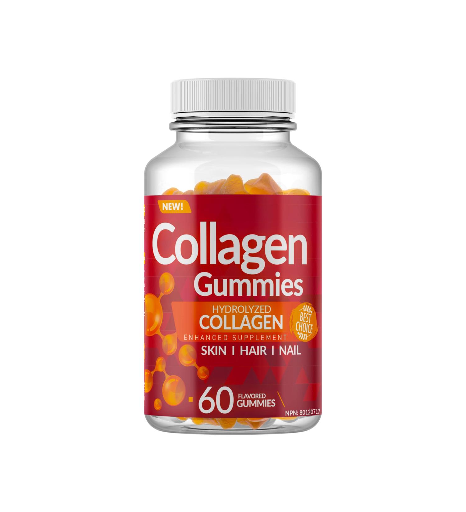 Enhanced Hydrolyzed Collagen Gummies - For Hair Skin and Nails. 60 Delicious Flavoured Gummies - Buy Online on GoSupps.com
