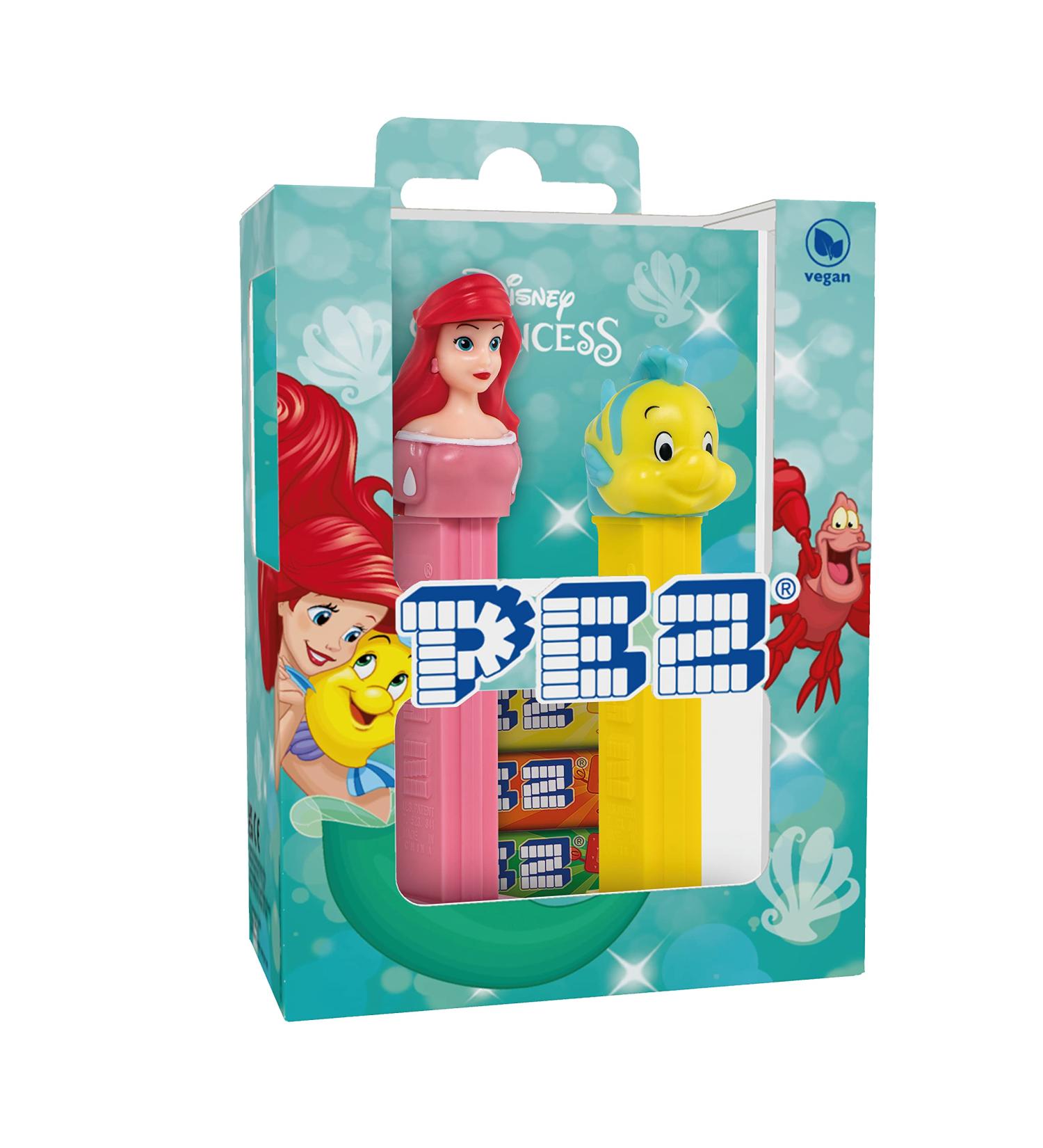 PEZ License The Little Mermaid Twin Pack - 2 dispensers + 4 refills of sweets with fruit flavors - Buy Online on GoSupps.com