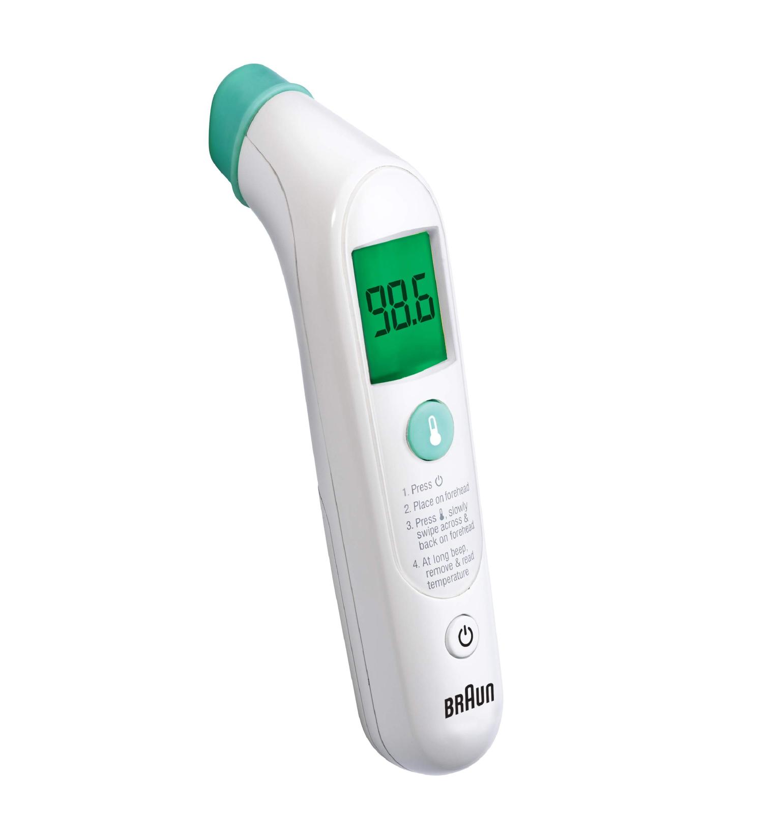 Braun TempleSwipe Digital Thermometer - Color Coded Temperature Guidance for Adults, Babies, Toddlers, and Kids - Buy Online on GoSupps.com