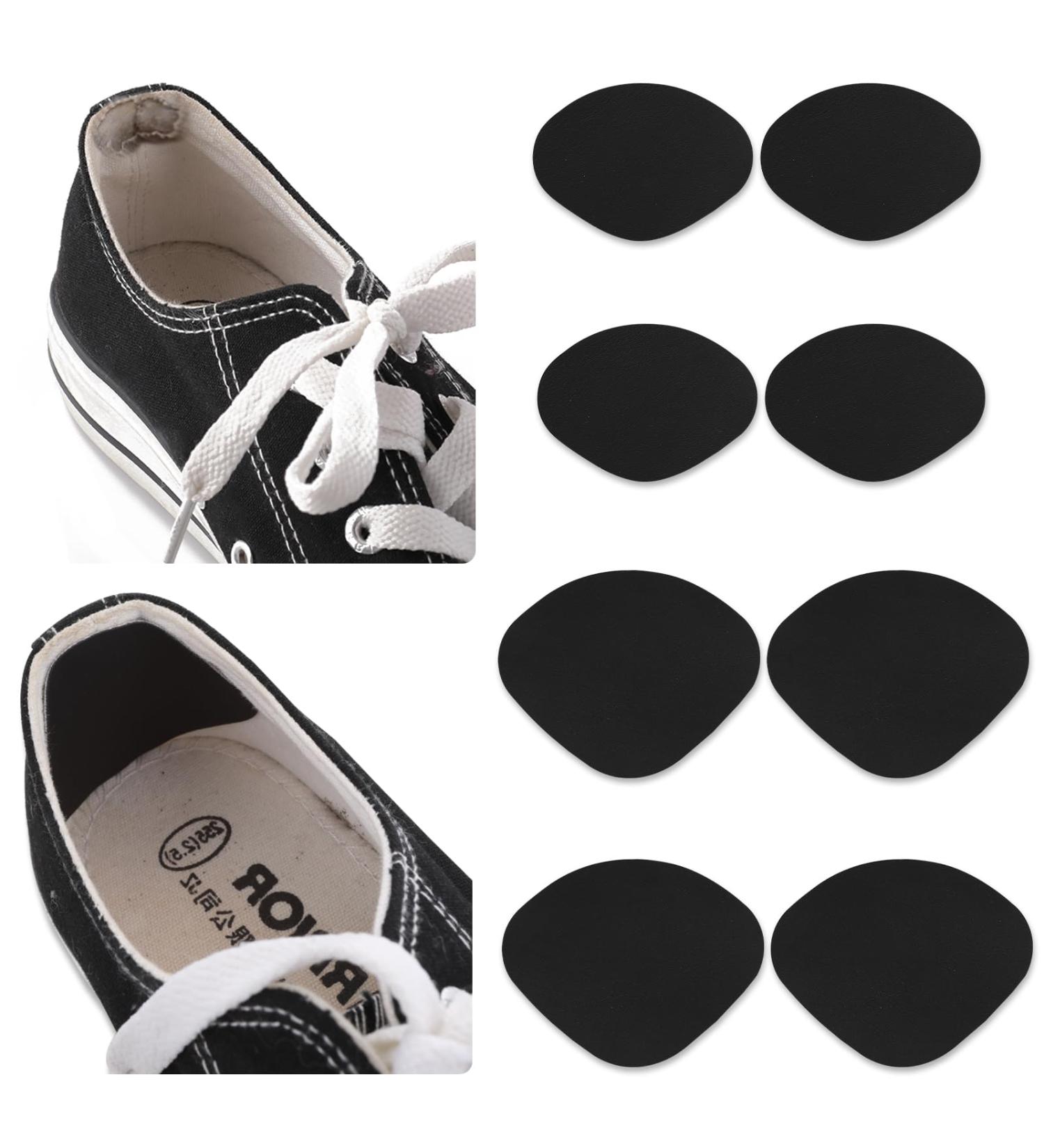 4 Pairs Self-Adhesive Shoe Heel Repair Kit for Kids - Black Patch Inserts for Sneakers - Big & Small Pieces Included - Buy Online on GoSupps.com
