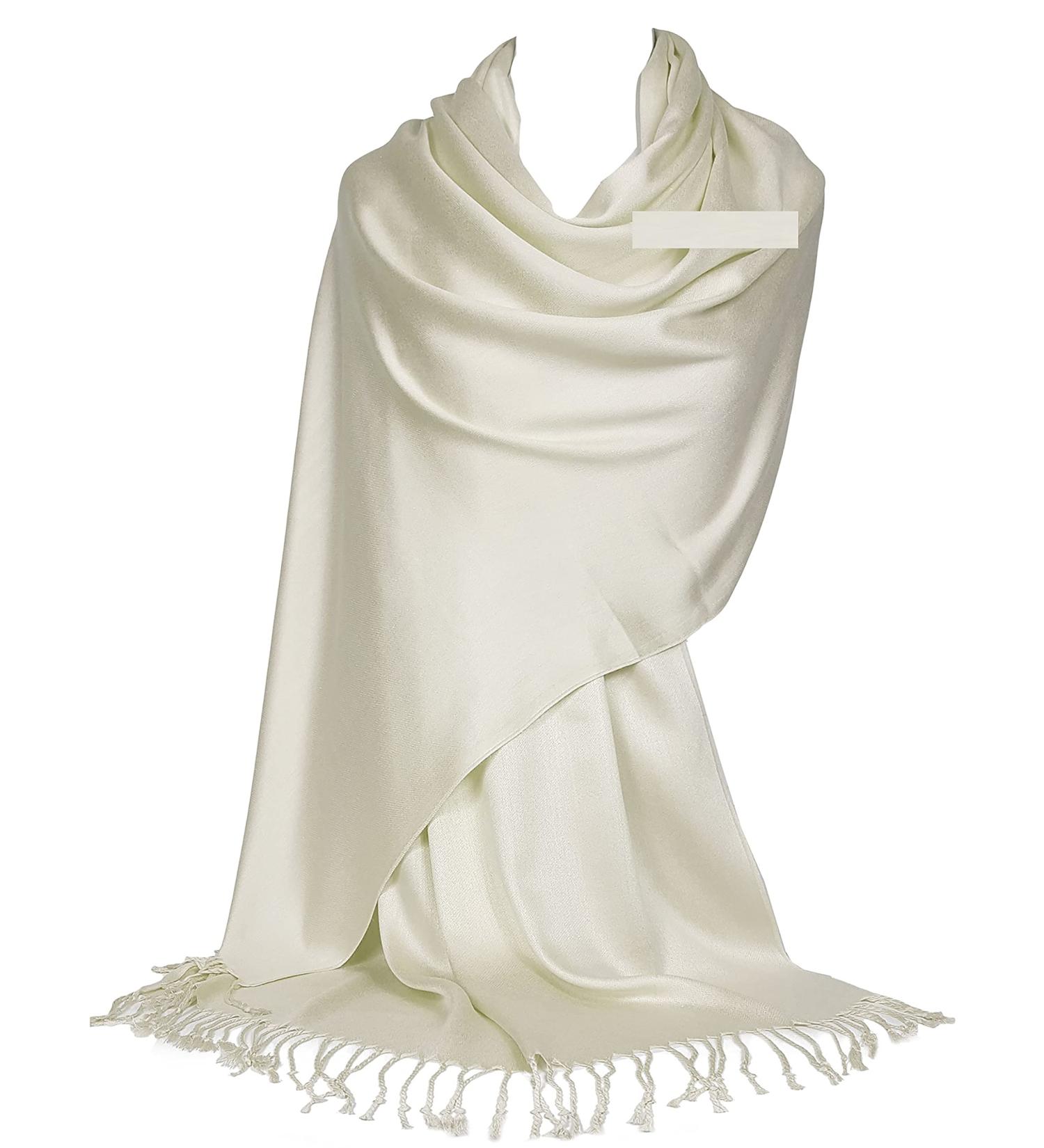 GFM Smooth Shiny Pashmina Style Scarf in Cream - L9 - Buy Online on GoSupps.com