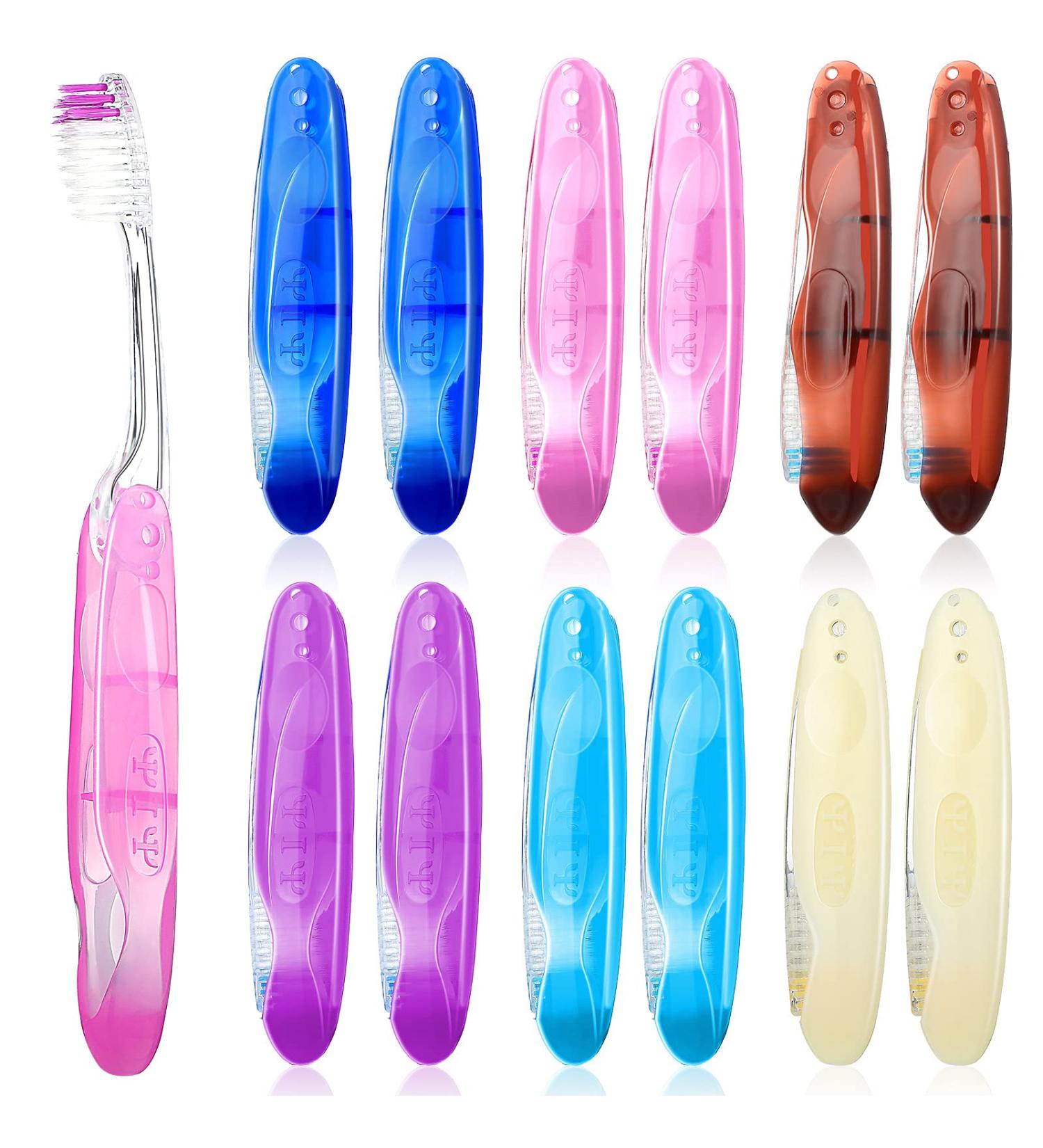 Individually Wrapped Folding Travel Toothbrushes - Pack of 12 - Portable & Soft - Ideal for Homeless Individuals, Travel, Camping, School & Business Trips - Buy Online on GoSupps.com