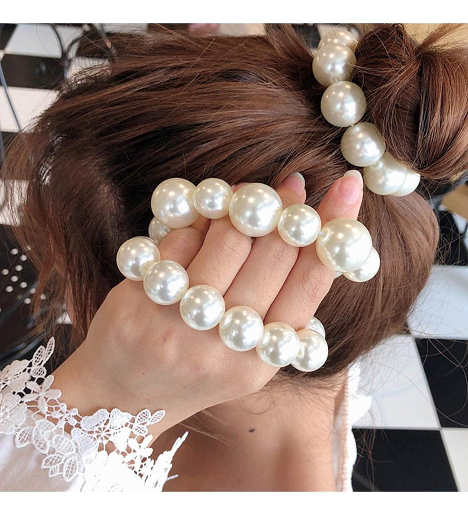 Generse Hair Ties with Pearls - Elastic Hair Bands for Women & Girls | 2 Pieces - Durable & Stylish Hair Accessories - Buy Online on GoSupps.com