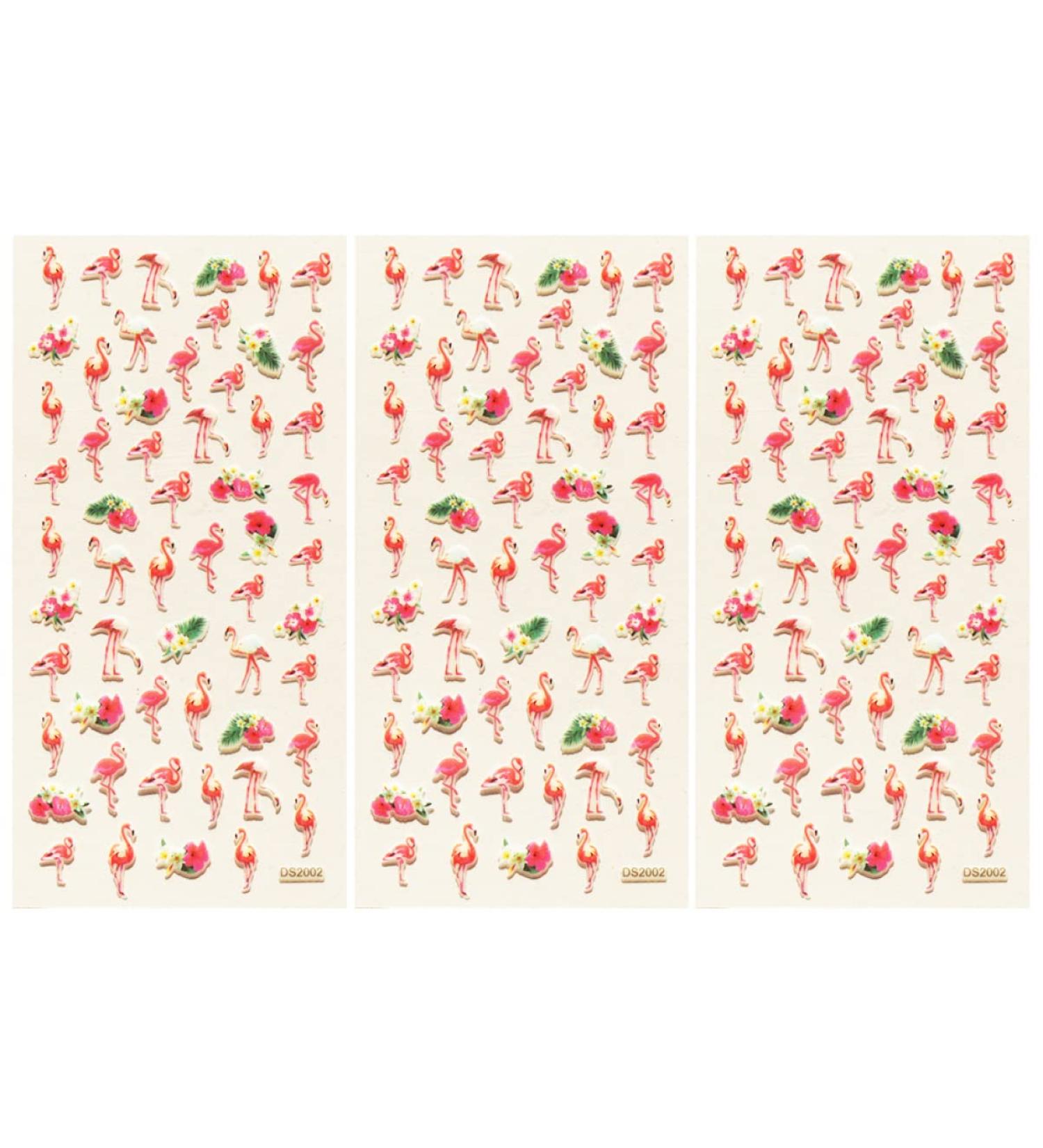 3sheets Manicure Lovely Pattern Decals Salon Nail Art Cartoon Fingernail Children Girls Kids Flamingos Self- adhesive Stickers Women for Patches Adhesive Animal Diy of Accessories - Buy Online on GoSupps.com