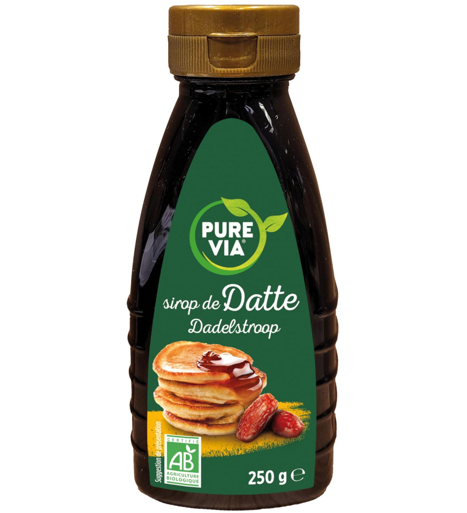Pure Via Bio Date Syrup - 250g - an alternative to sugar 100% natural origin - Buy Online on GoSupps.com