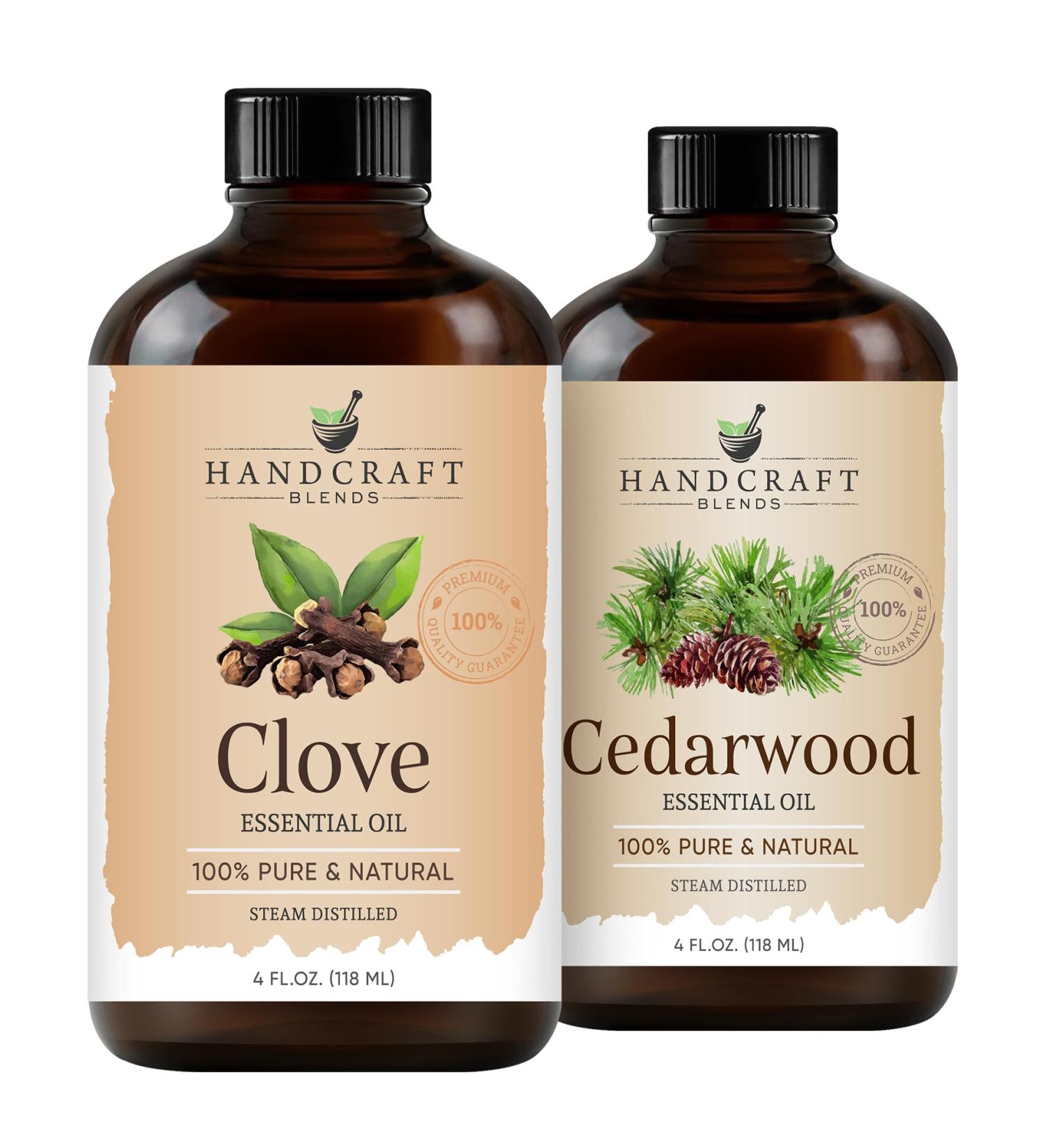 Handcraft Blends Woody Spice Set: Cedarwood and Clove Essential Oils (2 x 4 Fl Oz) 100% Pure & Natural for Diffuser Aromatherapy and DIY Projects - Buy Online on GoSupps.com