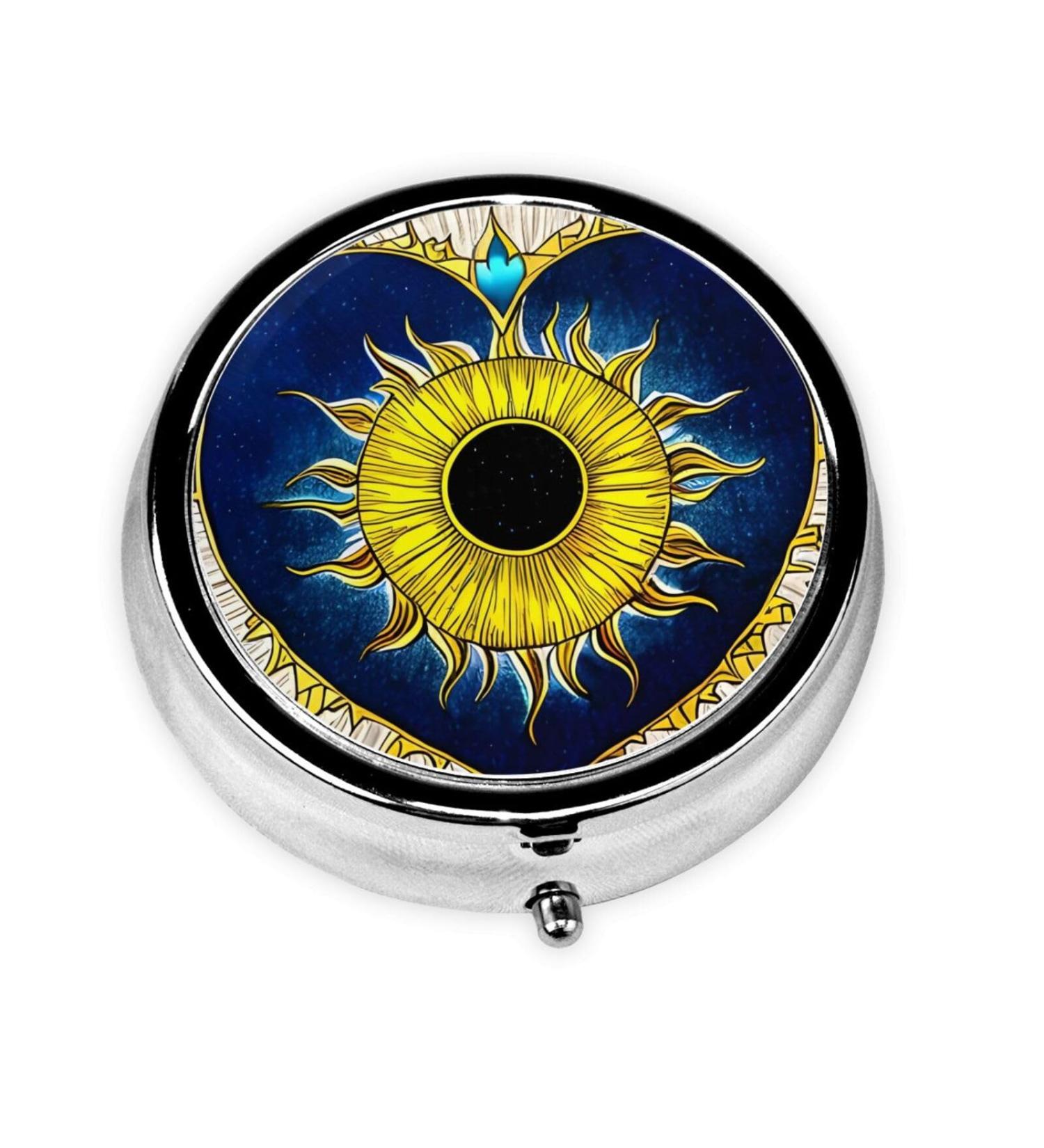 Cartoon Heart Sunround Pill Box - Portable 3 Compartment Organizer for Travel & Everyday Use - Buy Online on GoSupps.com