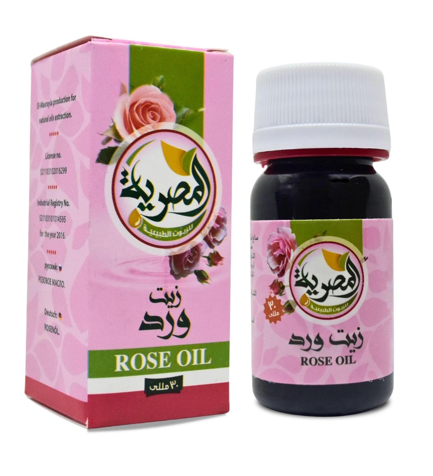 Pure & Natural Arabian Rose Oil Cold Pressed El Masrya Natural Concentrated Crude Perfect Fresh For Body & Hair & Skin No Additives Non Gmo Kosher Halal (1 Pack 1 oz / 30 ml)  - Buy Online on GoSupps.com