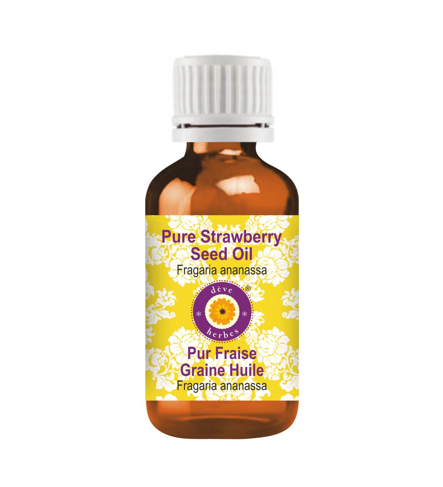 Deve Herbes Strawberry Seed Oil (Fragaria ananassa) | Infused | Pure | Non-Sticky | Lightweight | For Facial Care | Men & Women | 30ml (1 oz) - Buy Online on GoSupps.com