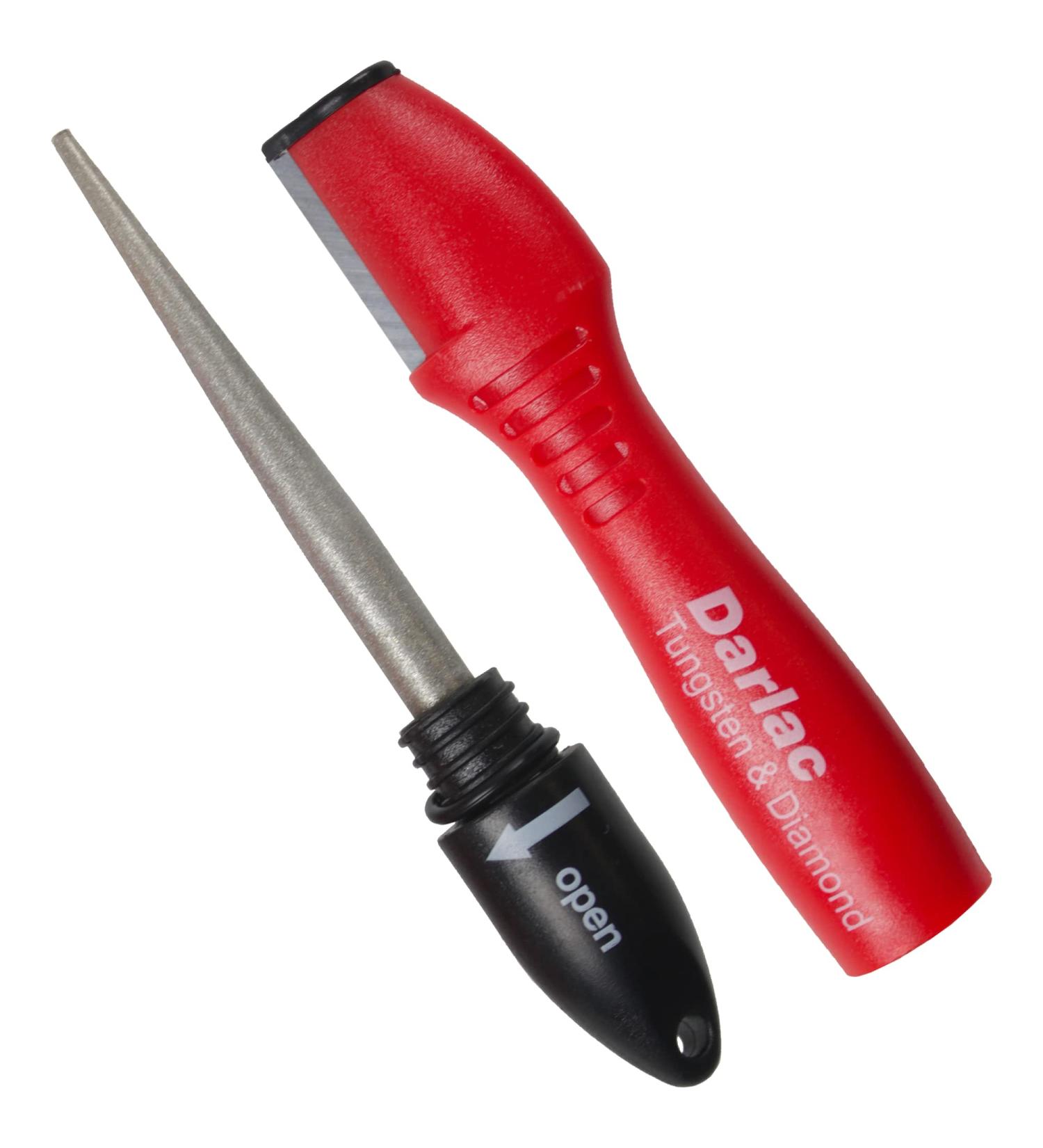 Darlac 2-in-1 Tungsten and Diamond Garden Tool Sharpener - Red | Ideal for Damaged Steel and Fine Blades - Buy Online on GoSupps.com