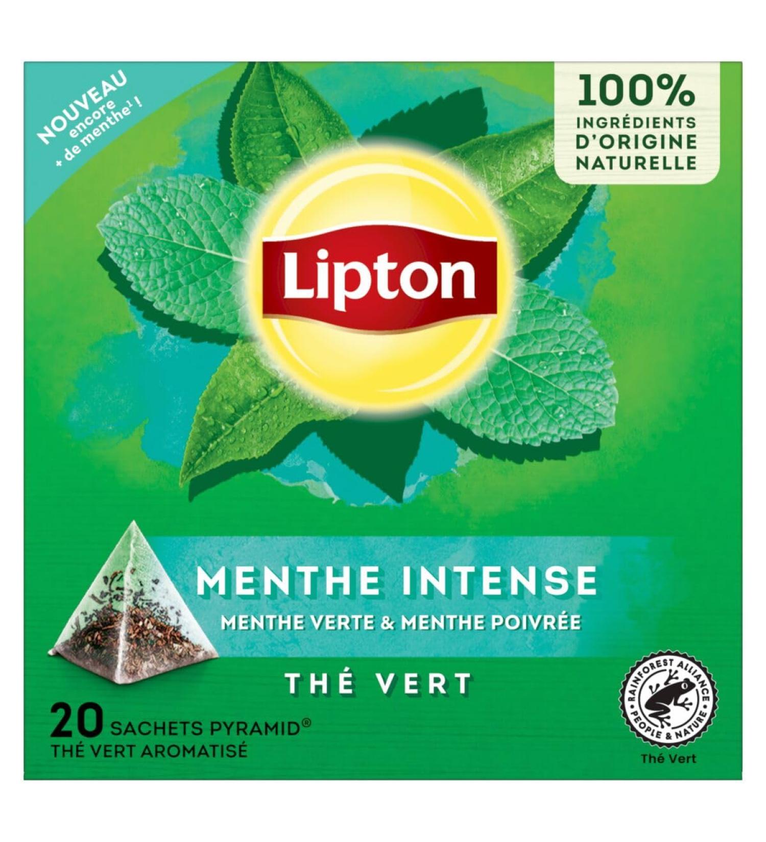 Lipton Green Tea Cold or Hot Infusion Spearmint & Peppermint Taste Freshness 100% Natural Origin Ingredients 20 Pyramid - Buy Online on GoSupps.com
