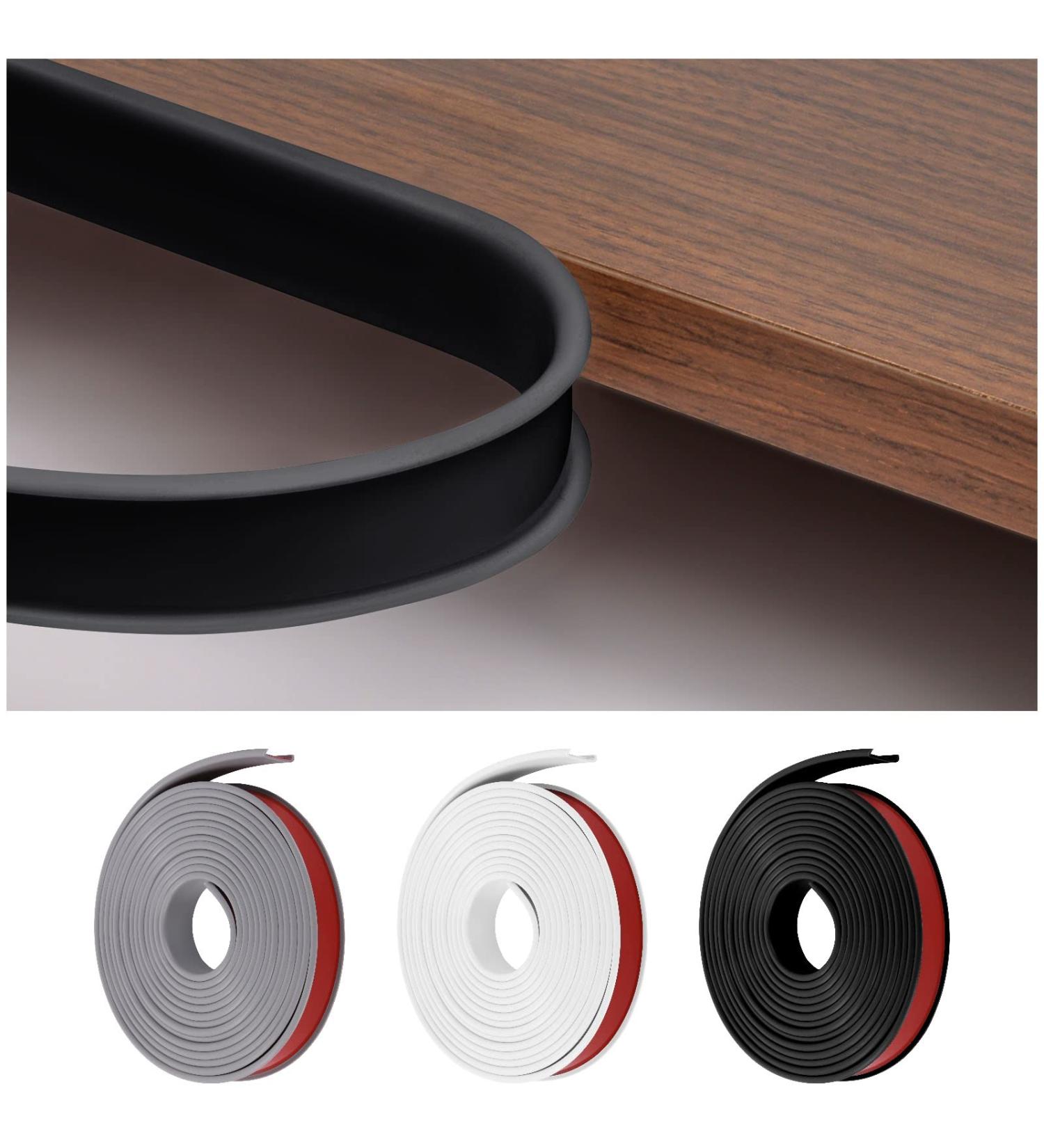 flintronic 5m*18mm U-Shape Flexible Furniture Edge Banding Baby Safty Baby Edge Protector Self Adhesive TPE Wood Edging Tape DIY Furniture Edge Trim for Table Cabinet Furniture Restoration Black 5m*18mm - Buy Online on GoSupps.com