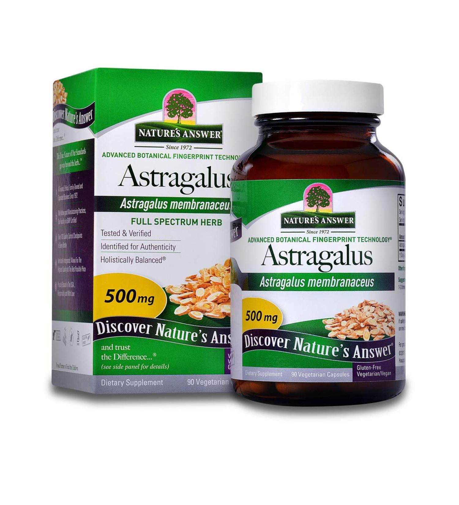 Nature's Answer Astragalus 500 mg - 90 Vegetarian Capsules for Immune Support - Buy Online on GoSupps.com