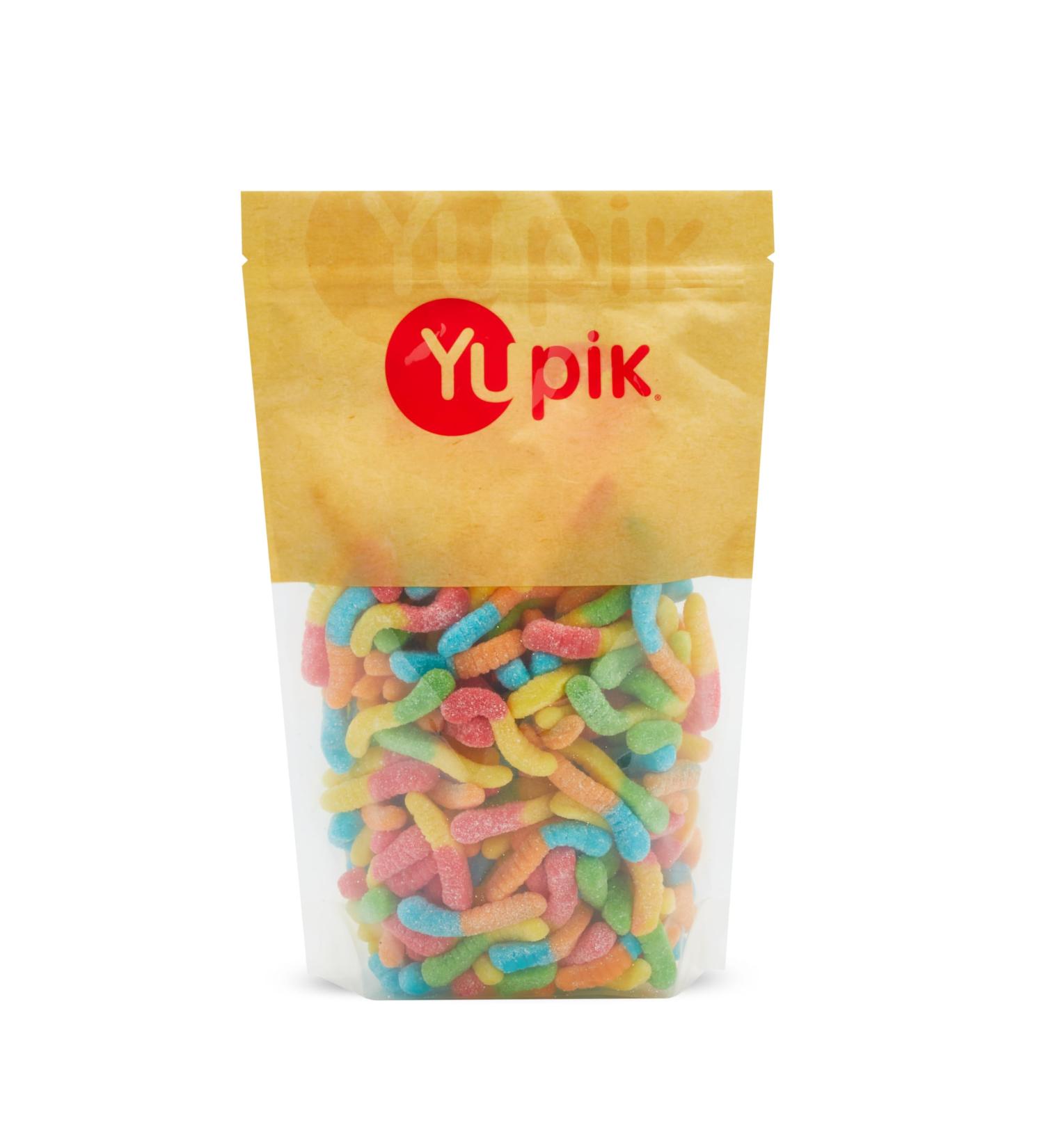Yupik Gummy Neon Worms 1 kg Gluten-Free Sweet & Sour Fruity Flavors Sugary Coating Chewy Small Gummies Fun Treat Sweet Candy Delicious Snack Ideal for Gifting Holidays & Baking 1 kg (Pack of 1) - Buy Online on GoSupps.com