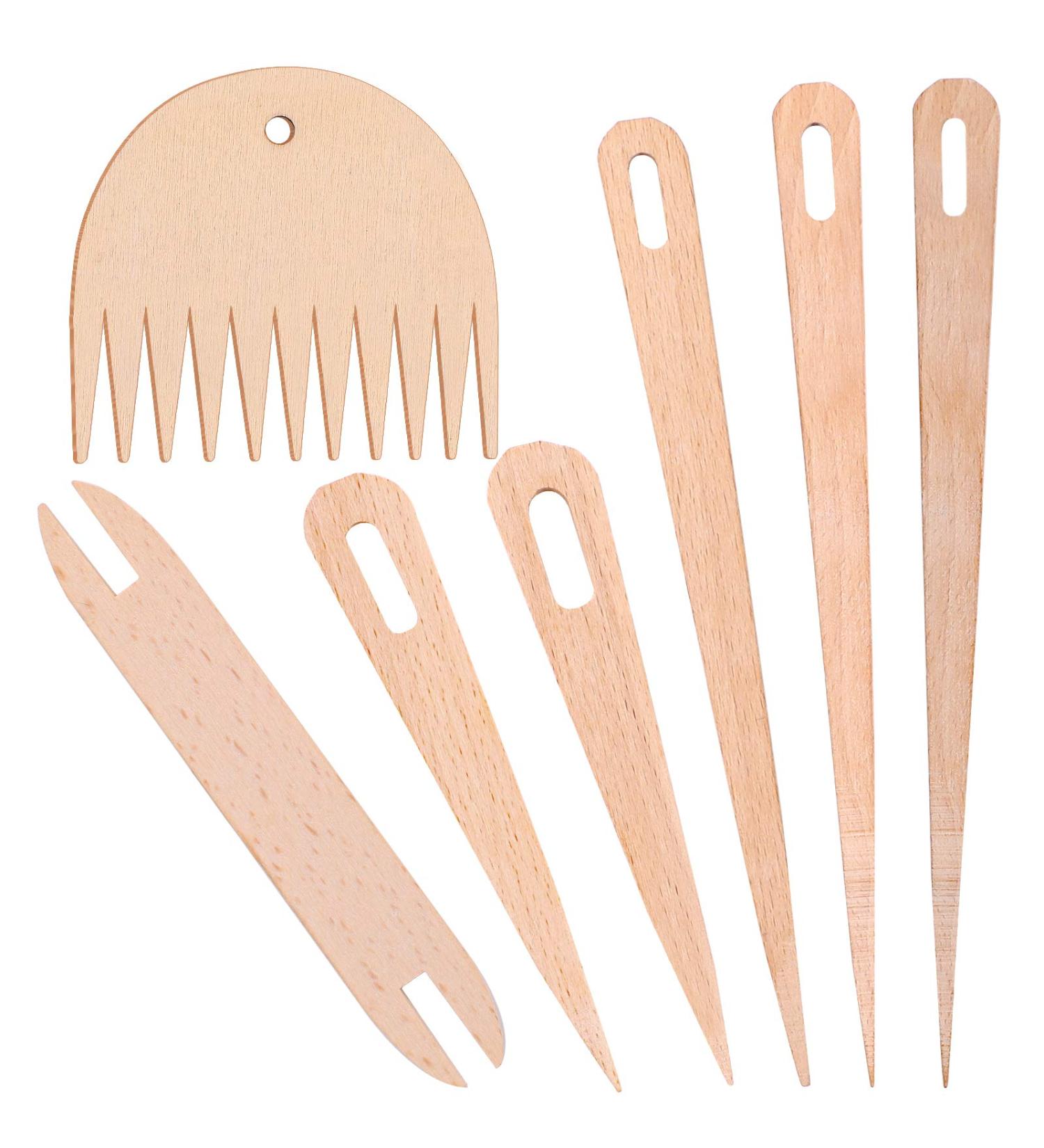 LUTER 7Pcs Wood Hand Loom Stick Set - DIY Handcrafts Tools for Knitting Crafts - Buy Online on GoSupps.com