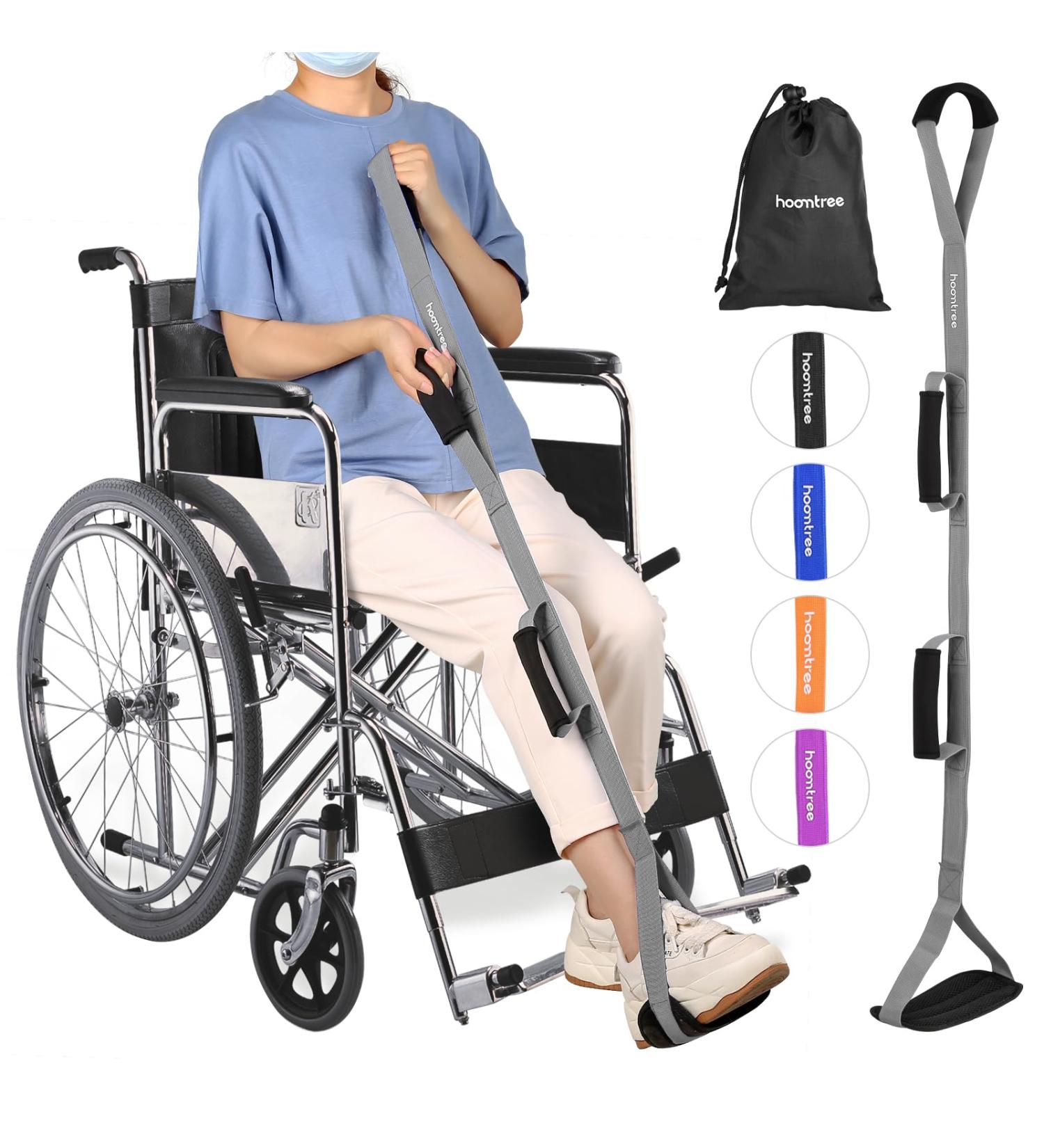 39 Inch Long Leg Lifter Strap for Hip & Knee Surgery Recovery - Mobility Aid for Bed, Car & Wheelchair - Gray - Buy Online on GoSupps.com