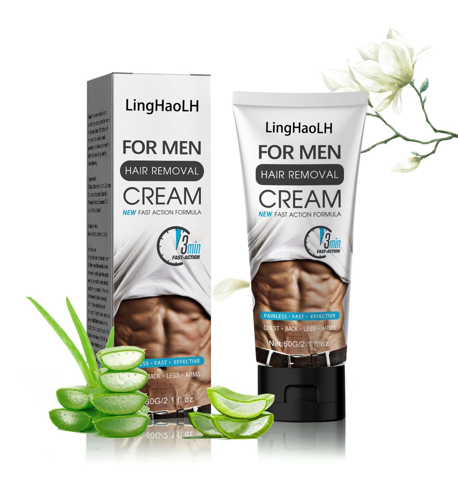 Men's Depilatory Cream - Intimate Hair Removal Flawless & Sensitive Skin Formula - Buy Online on GoSupps.com